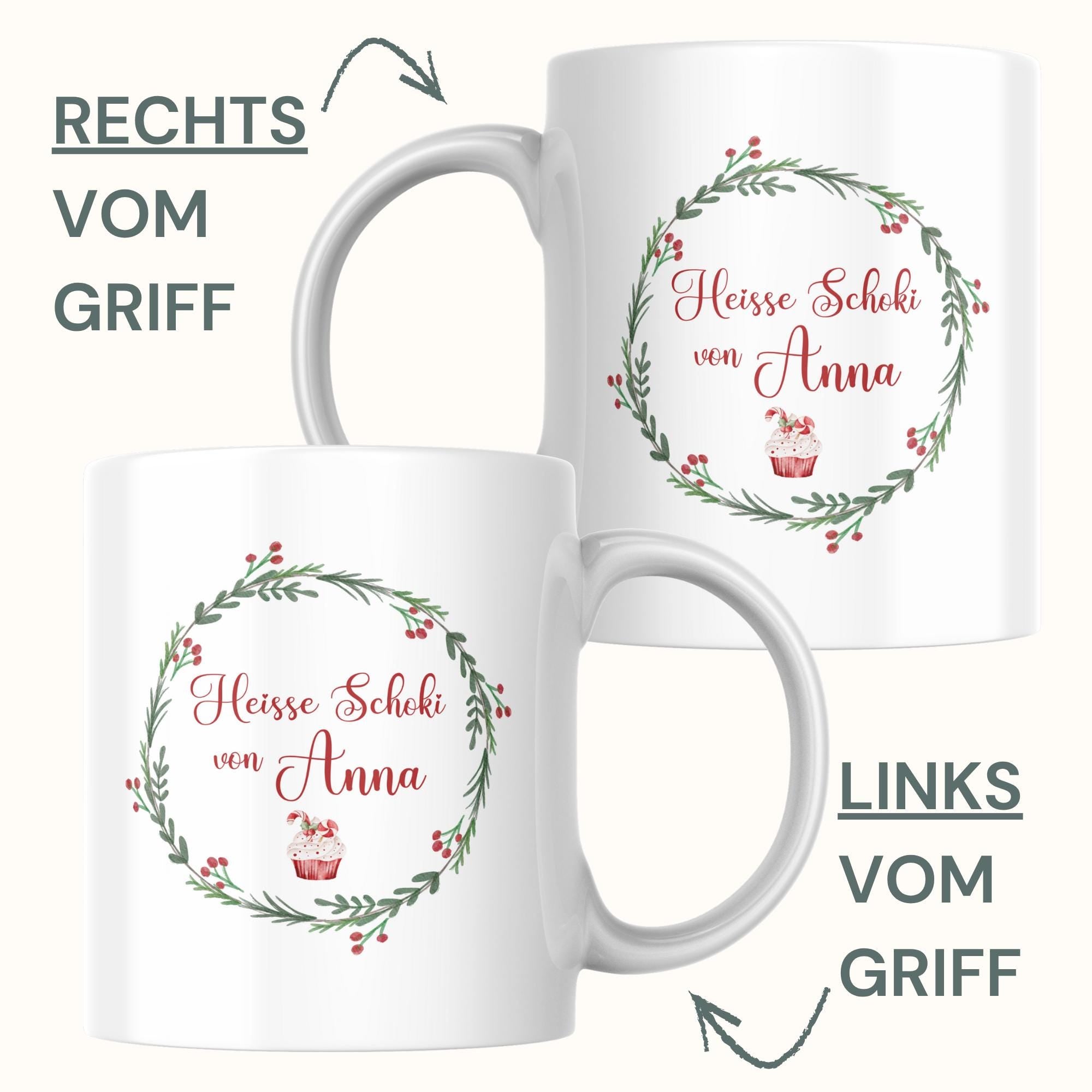 Personalisiertes Serviertablett mit Tasse - Holztablett mit Gravur als Weihnachtsgeschenk - Persönliches Geschenk Weihnachten