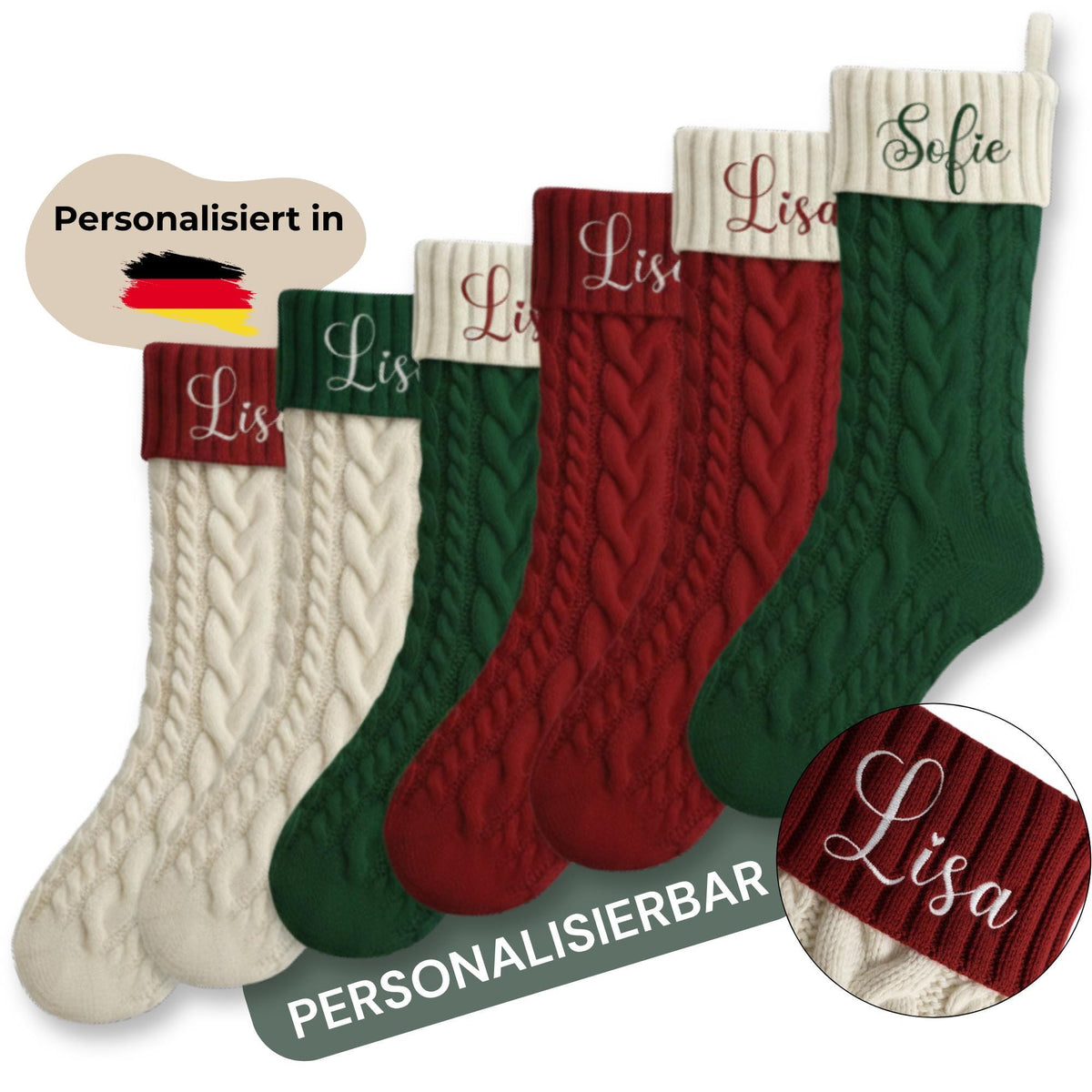 Weihnachtsstrumpf personalisiert mit Namen
