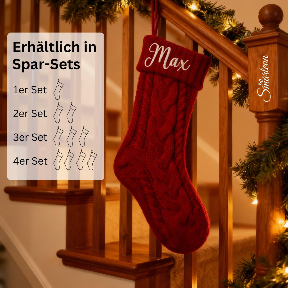 Weihnachtsstrumpf personalisiert mit Namen