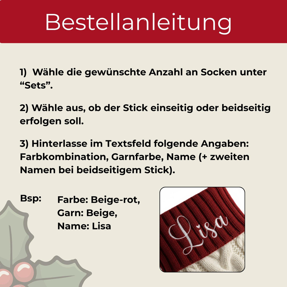 Weihnachtsstrumpf personalisiert mit Namen