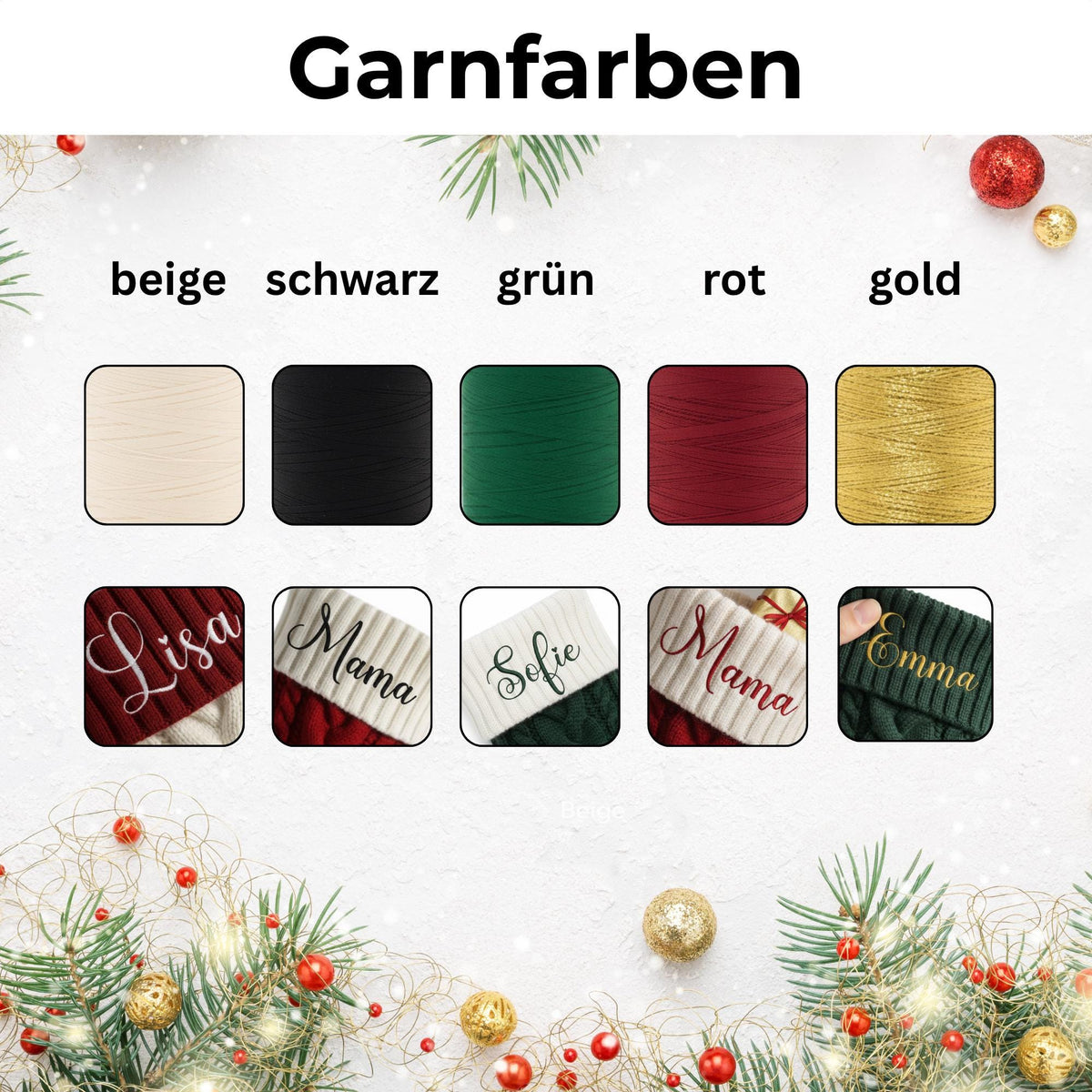 Weihnachtsstrumpf personalisiert mit Namen