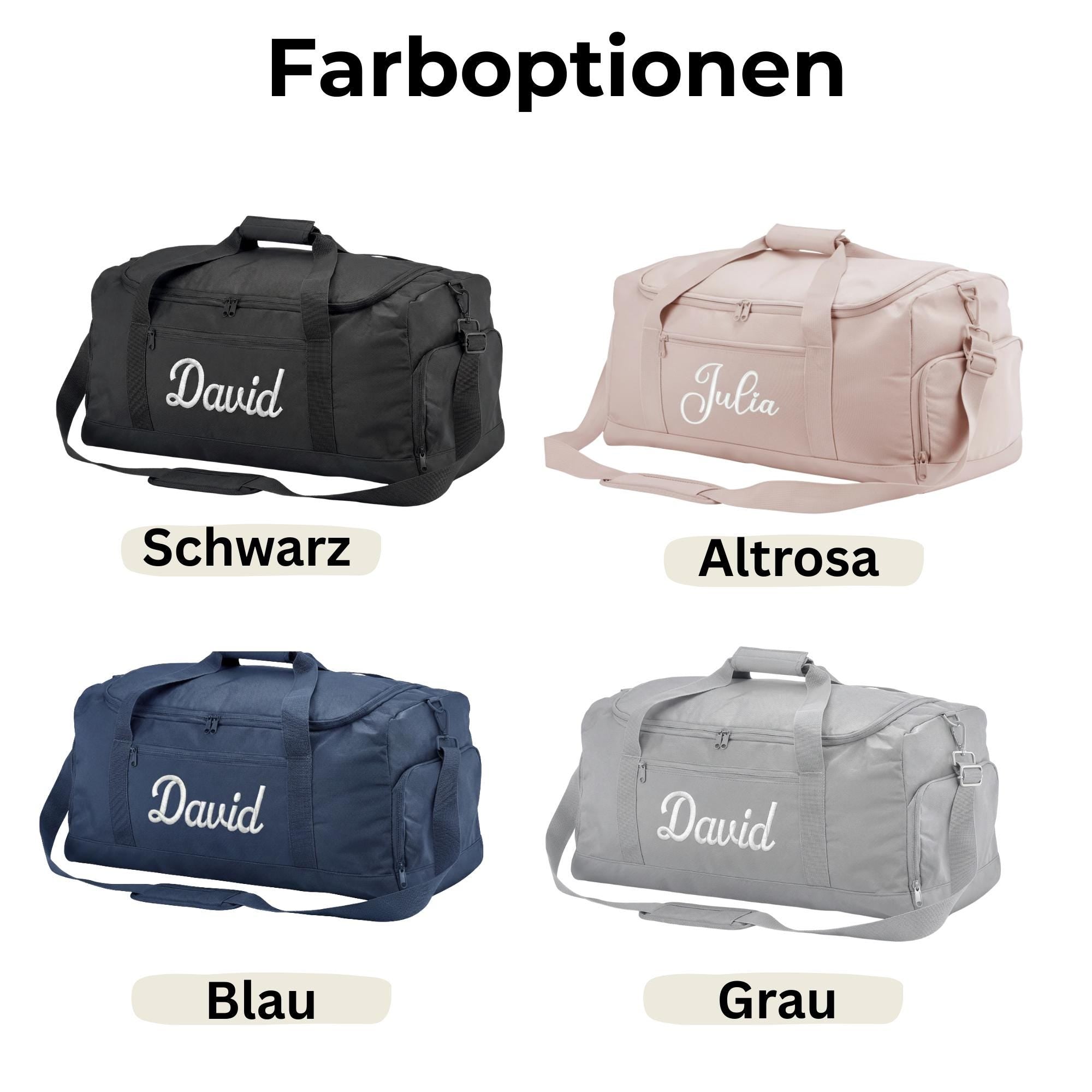 Personalisierte Sporttasche mit Namens Stick, Reisetasche mit Namen, Tasche mit Stick für Männer und Frauen