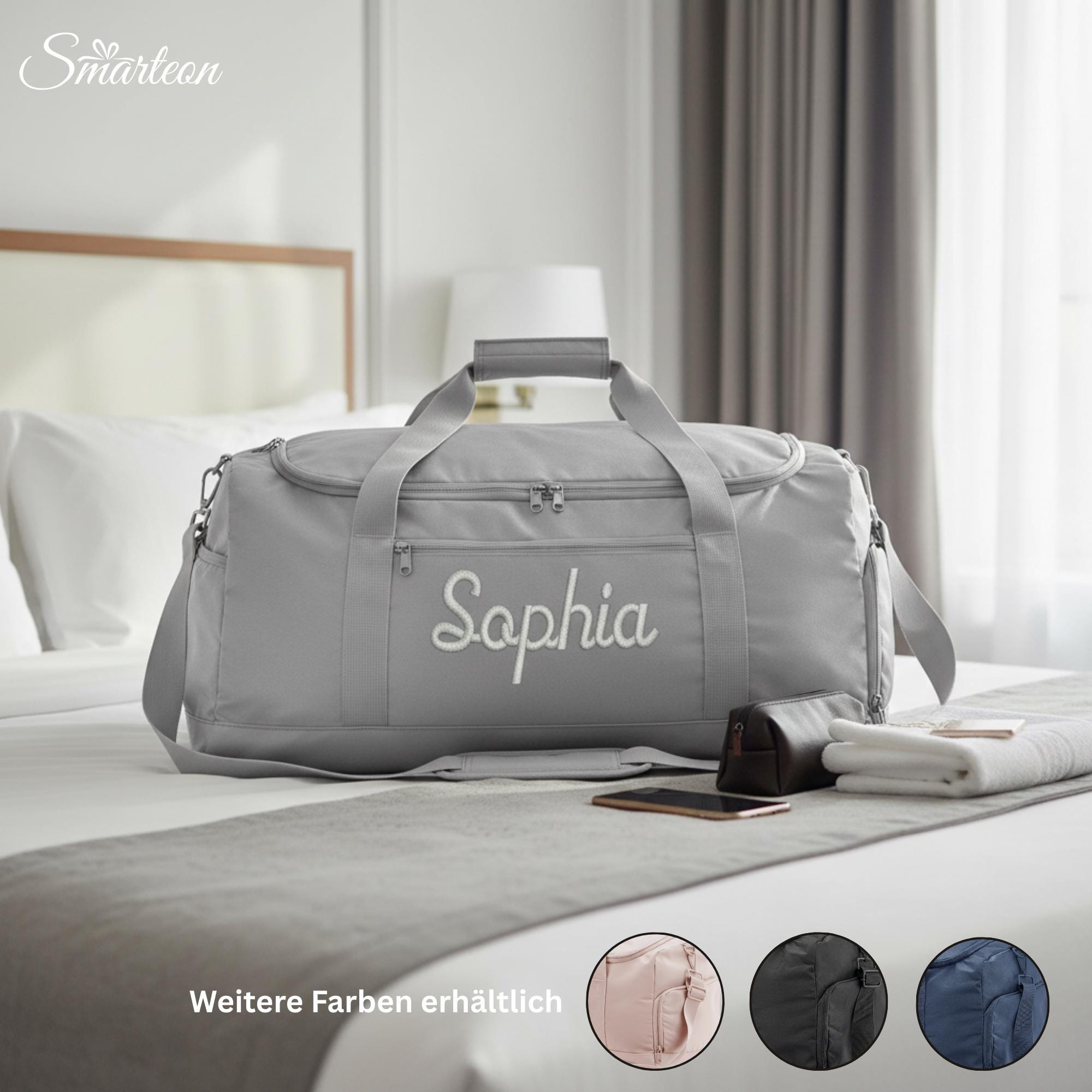 Personalisierte Sporttasche mit Namens Stick, Reisetasche mit Namen, Tasche mit Stick für Männer und Frauen