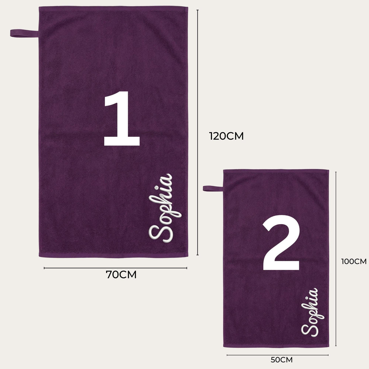 Handtuch mit Namen bestickt