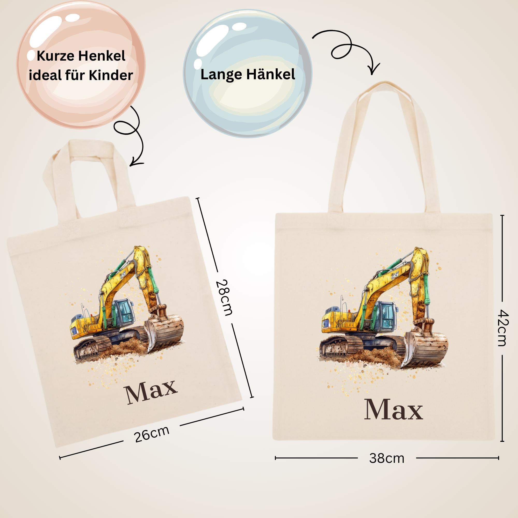 Personalisierte Jutebeutel mit Druck, Beutel mit Namen, Stofftasche für Kinder, Sportbeutel Kindergarten, Geschenk für Junge und Mädchen