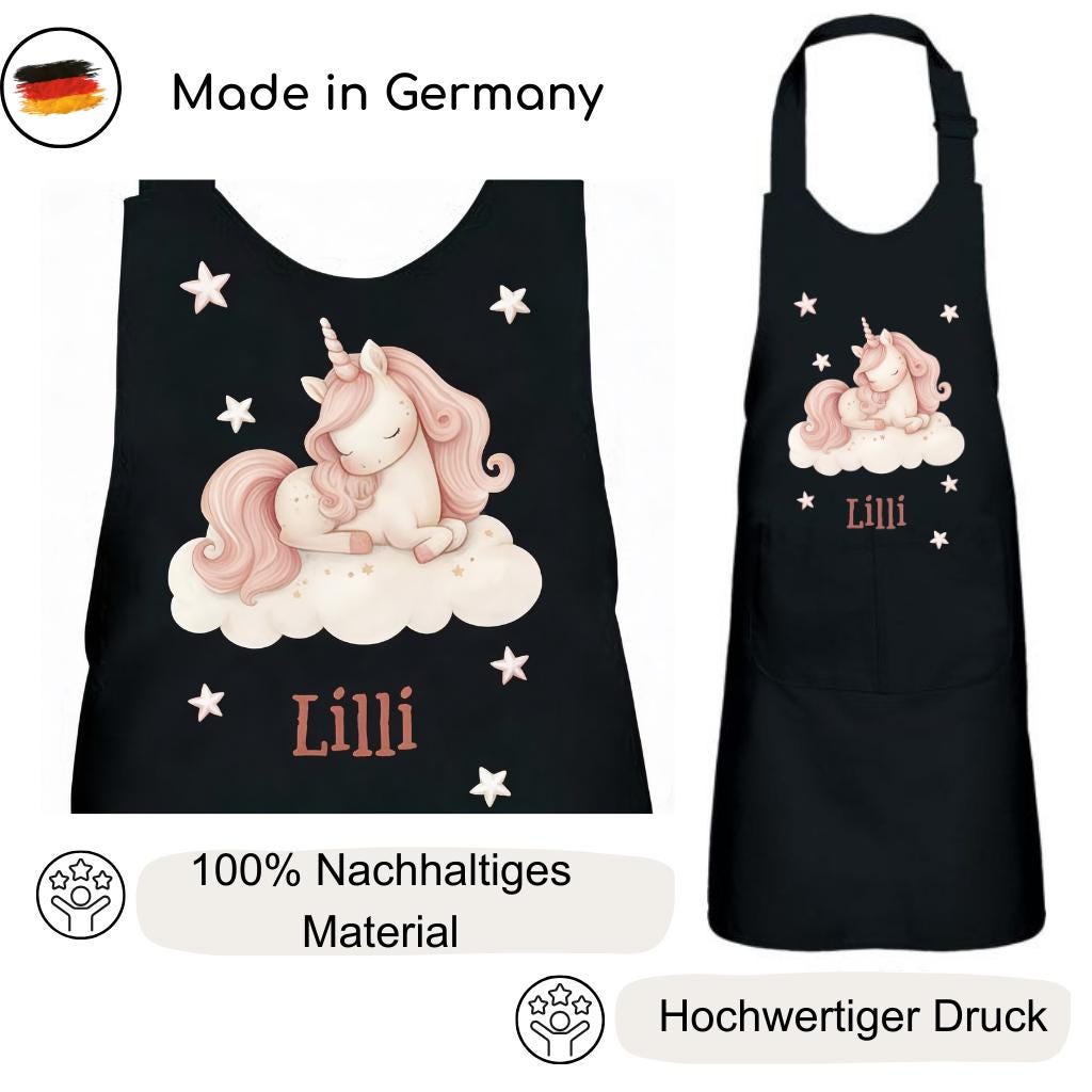 Personalisierte Kinderkochschürze mit Druck, Schürze mit Namen, Geschenk für Junge und Mädchen