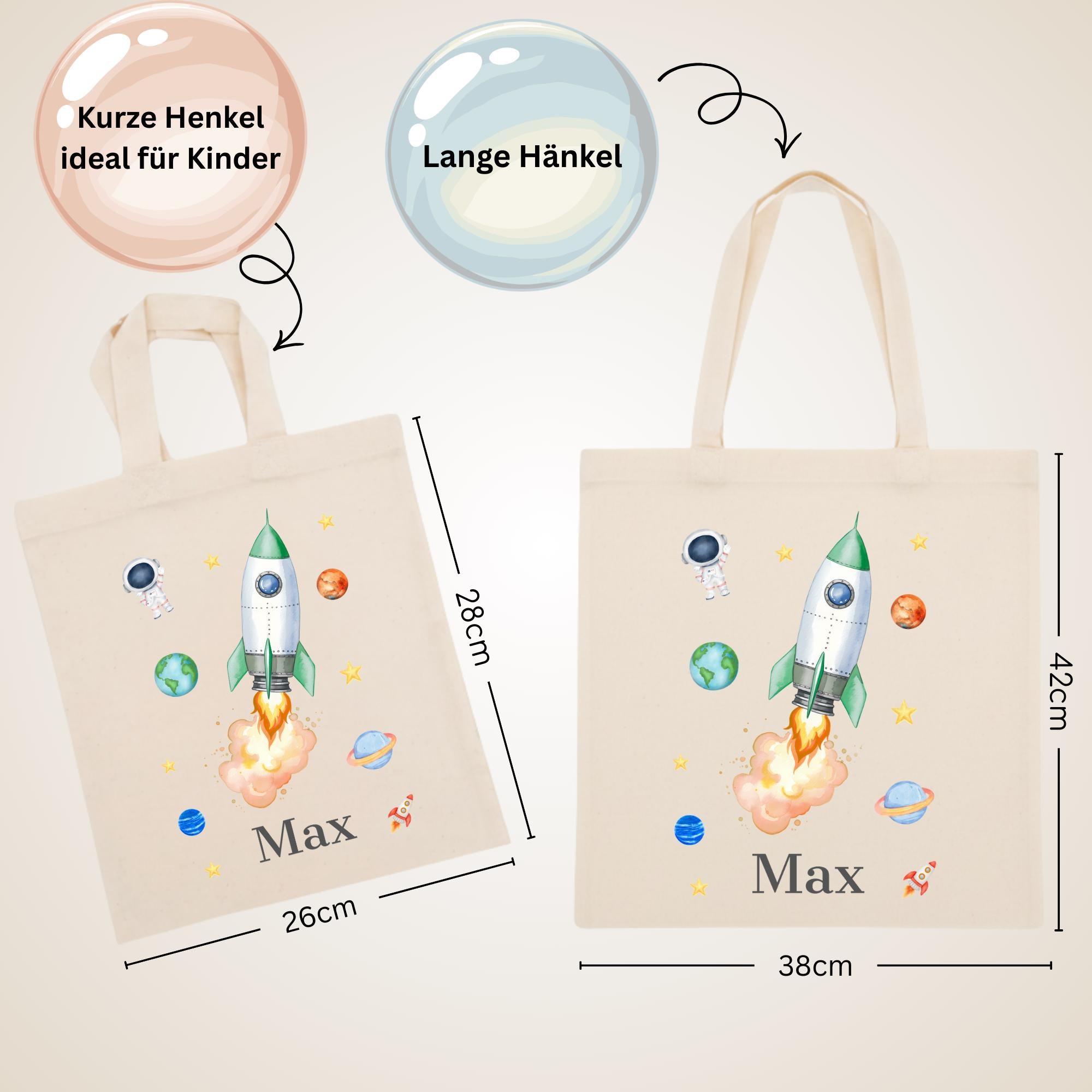 Personalisierte Jutebeutel mit Druck, Beutel mit Namen, Stofftasche für Kinder, Sportbeutel Kindergarten, Geschenk für Junge und Mädchen