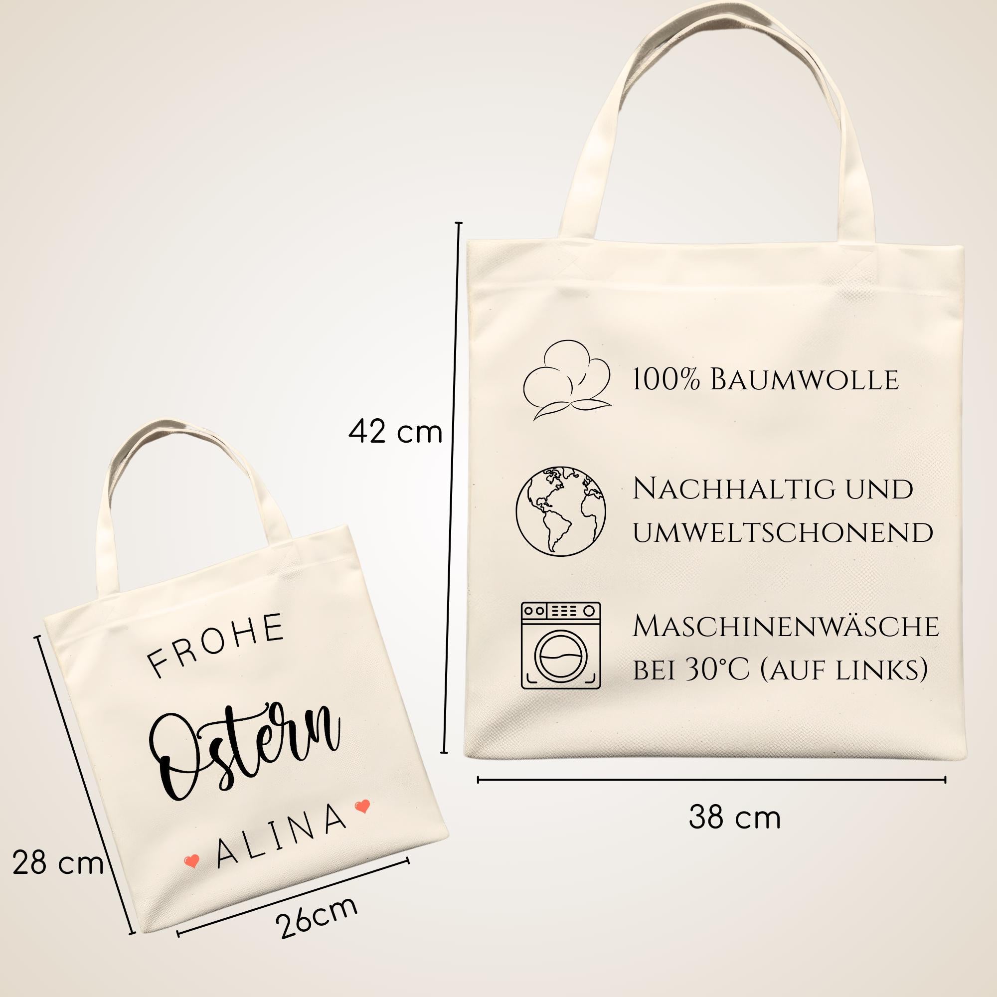 Personalisierte Stofftasche bedruckt, Ostertasche, Geschenk für Ostern, Stoffbeutel für Kinder, Jutebeutel, Osterbeutel