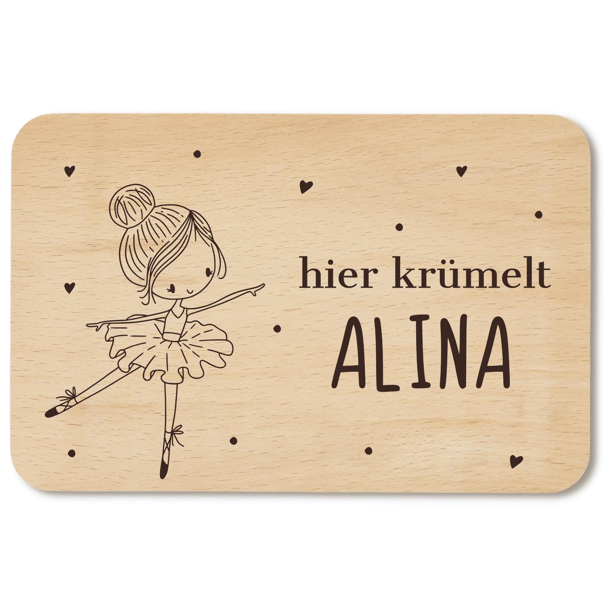 Personalisiertes Frühstücksbrettchen - Individuelles Holzbrett für Kinder mit Namen