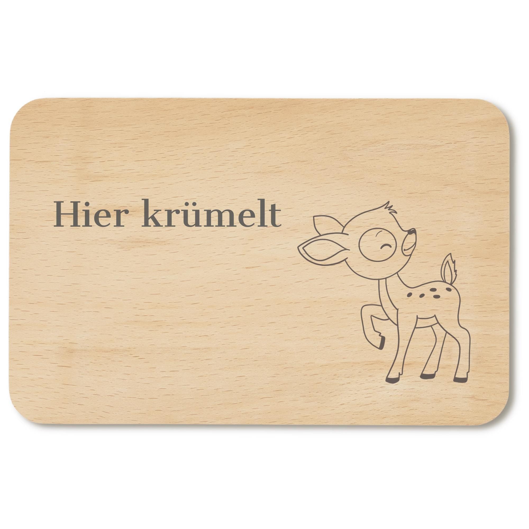 Personalisiertes Frühstücksbrettchen - Individuelles Holzbrett für Kinder mit Namen