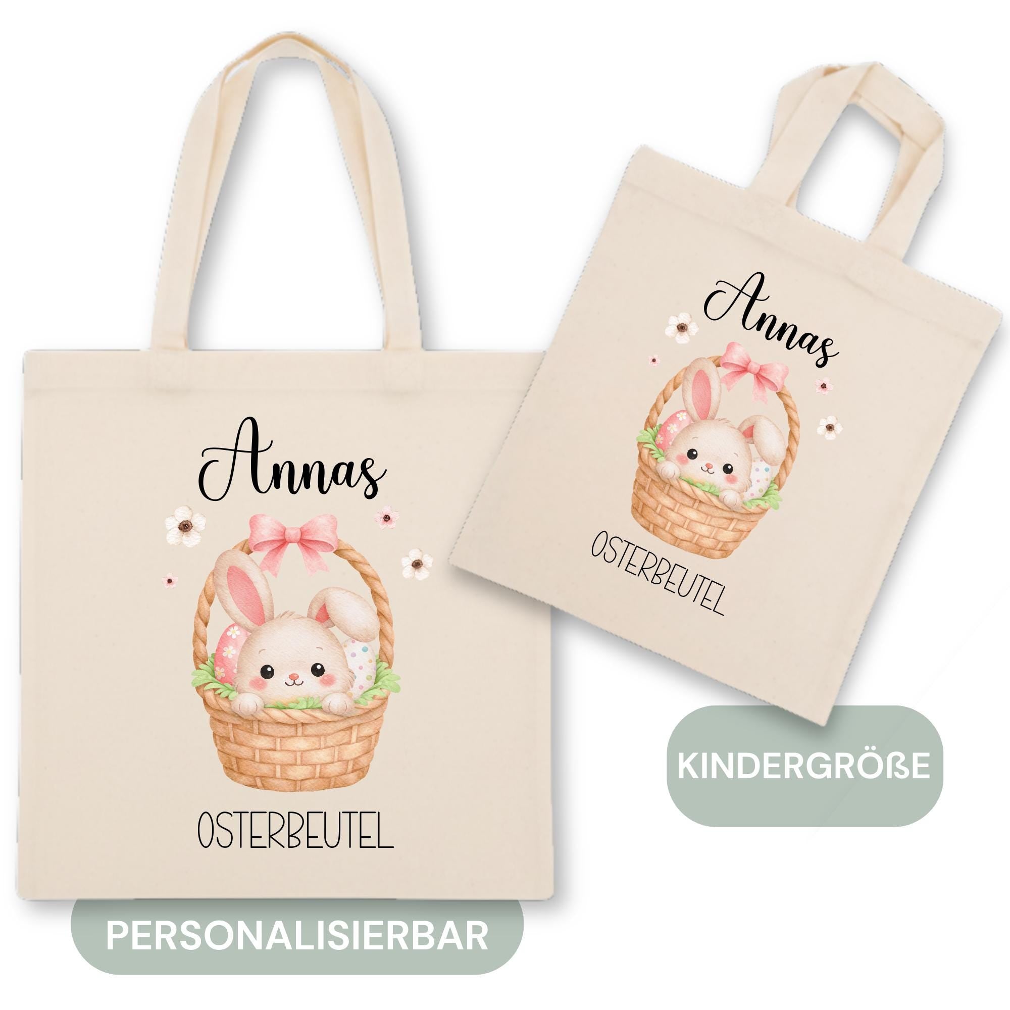 Personalisierte Stofftasche bedruckt, Ostertasche, Geschenk für Ostern, Stoffbeutel für Kinder, Jutebeutel, Osterbeutel