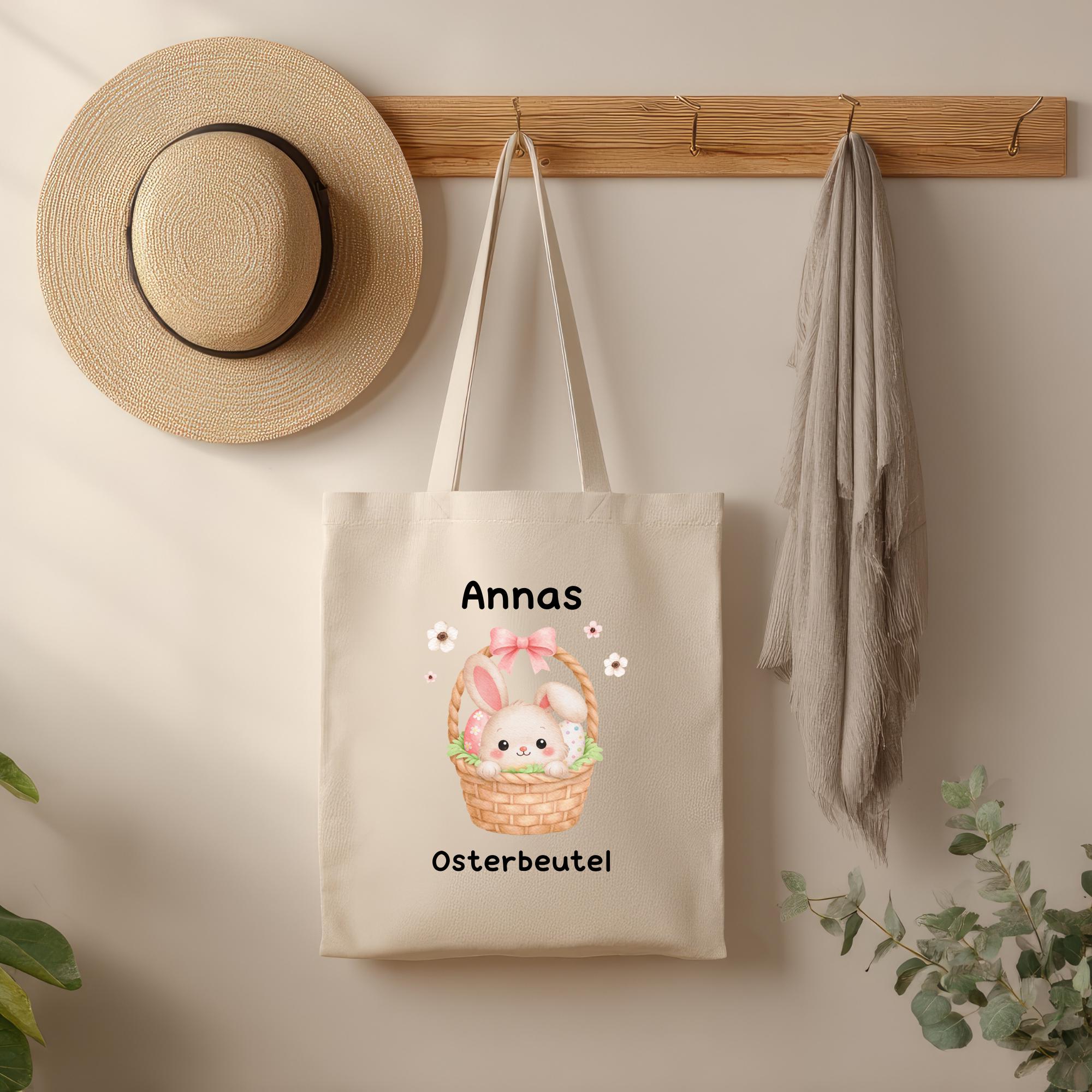 Personalisierte Stofftasche bedruckt, Ostertasche, Geschenk für Ostern, Stoffbeutel für Kinder, Jutebeutel, Osterbeutel