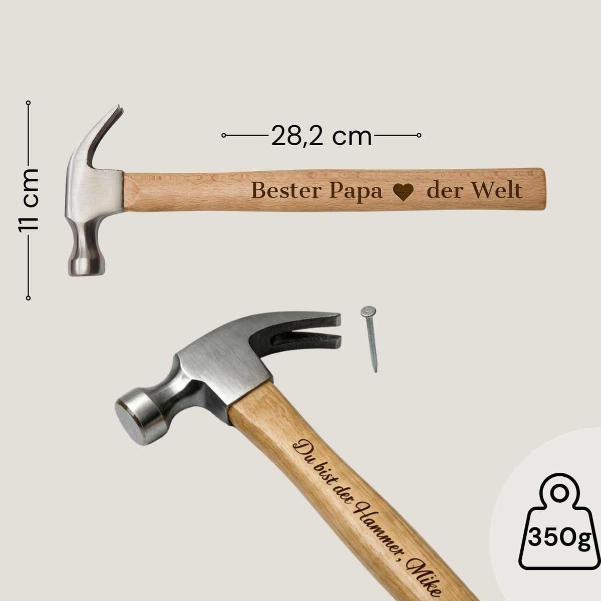 Personalisierter Hammer mit Gravur