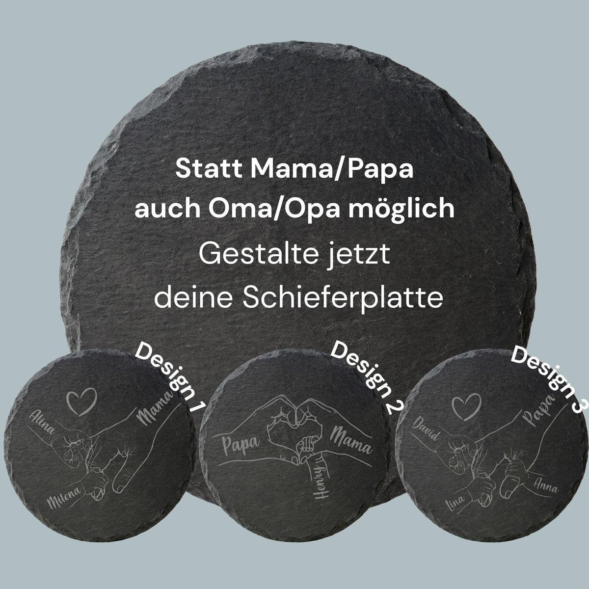 Personalisierte Schieferplatte mit Familiennamen