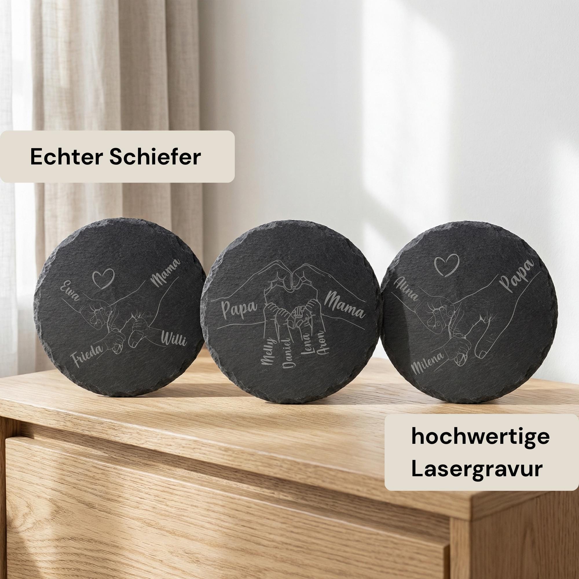 Personalisierte Schieferplatte mit Familiennamen