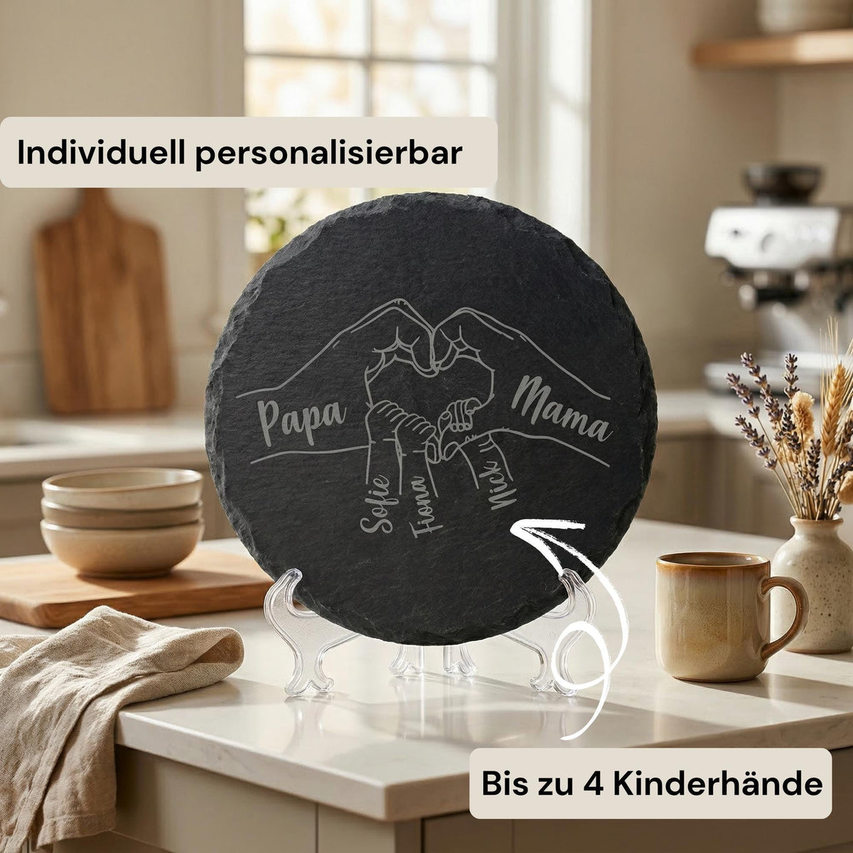 Personalisierte Schieferplatte mit Familiennamen