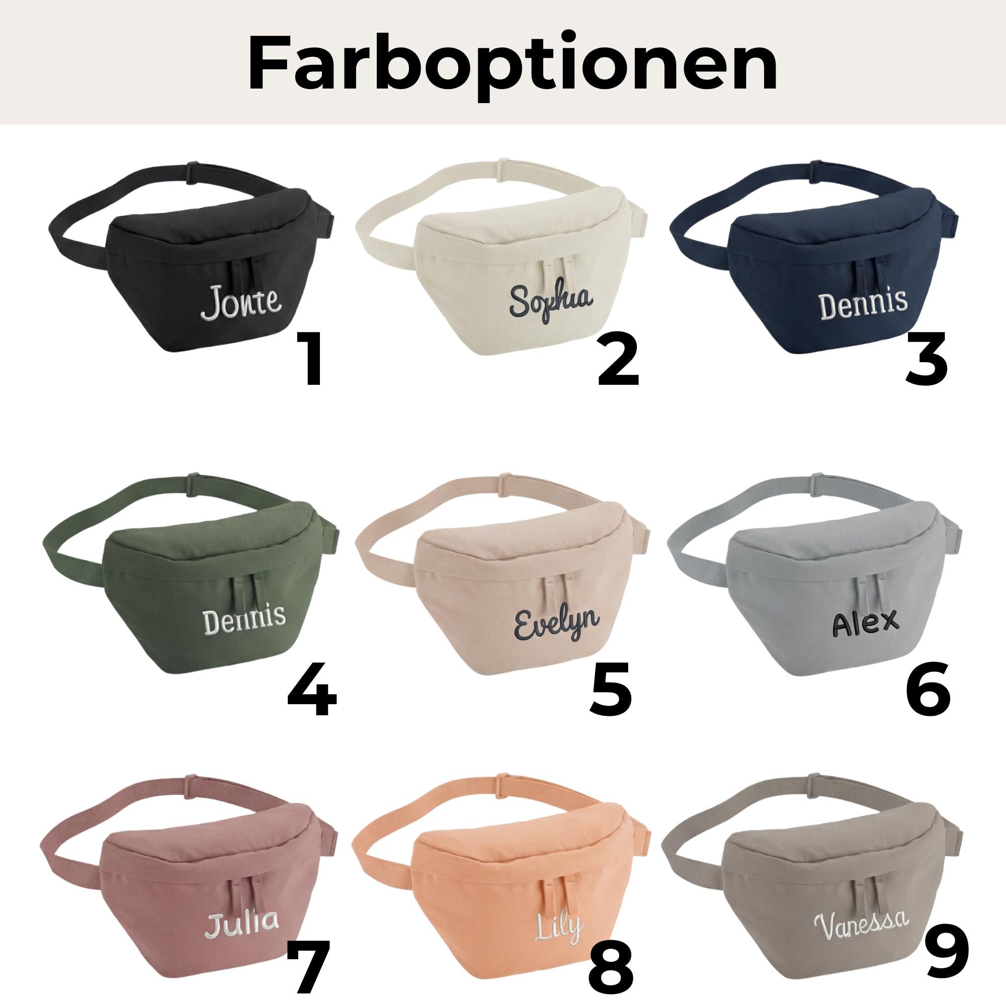 Bauchtasche personalisiert mit Namen – bestickte Crossbody Bag – Festival Tasche Damen Herren – Geschenk individuell