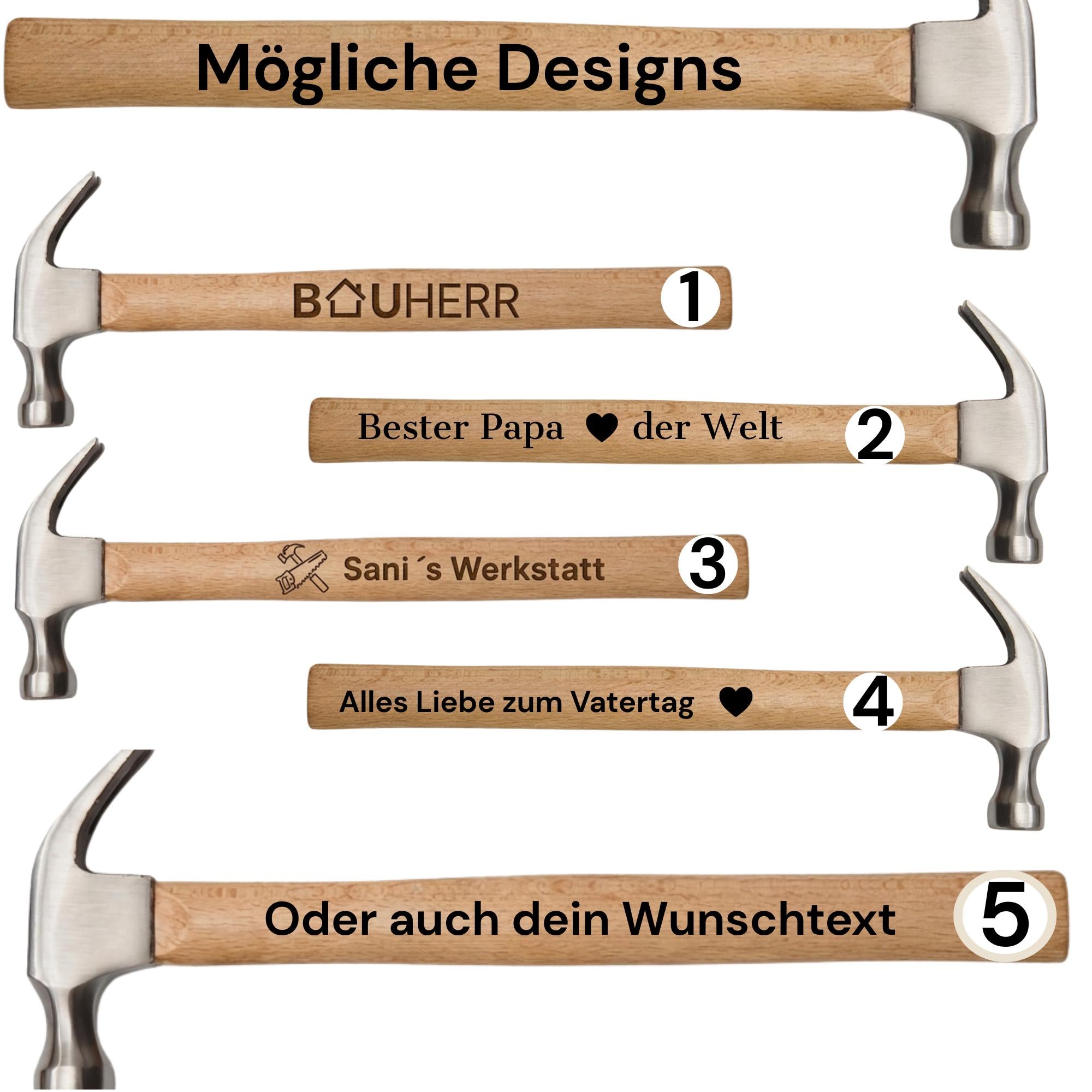 Personalisierter Hammer mit Gravur – Vatertagsgeschenk für Papa – Geschenk für Handwerker – Hammer mit Namen – personalisiertes Werkzeug