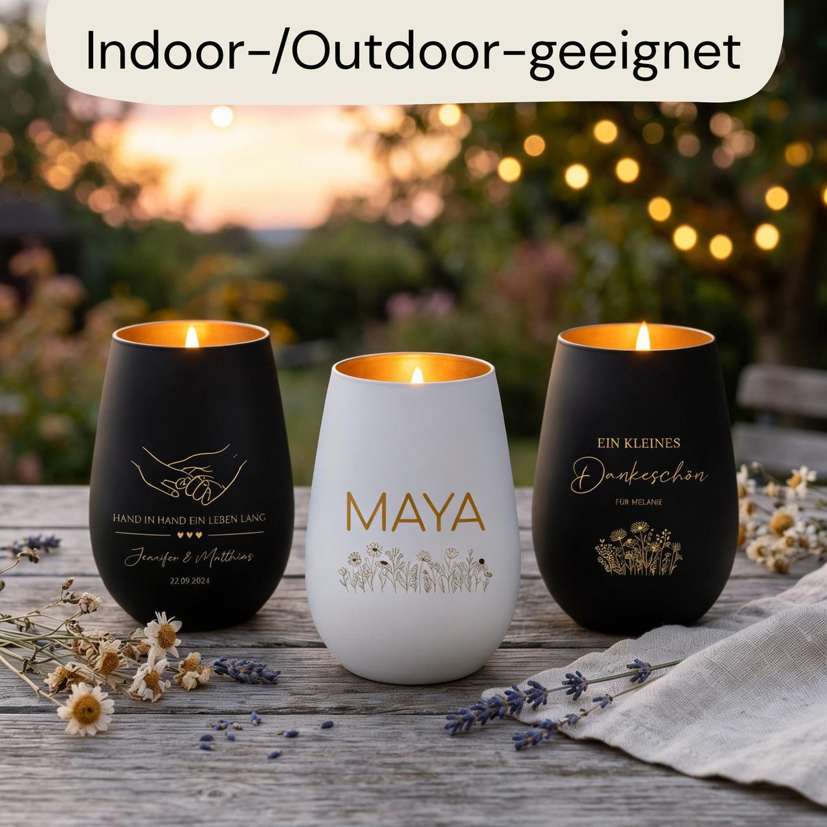 Personalisiertes Windlicht mit Namen & Symbol