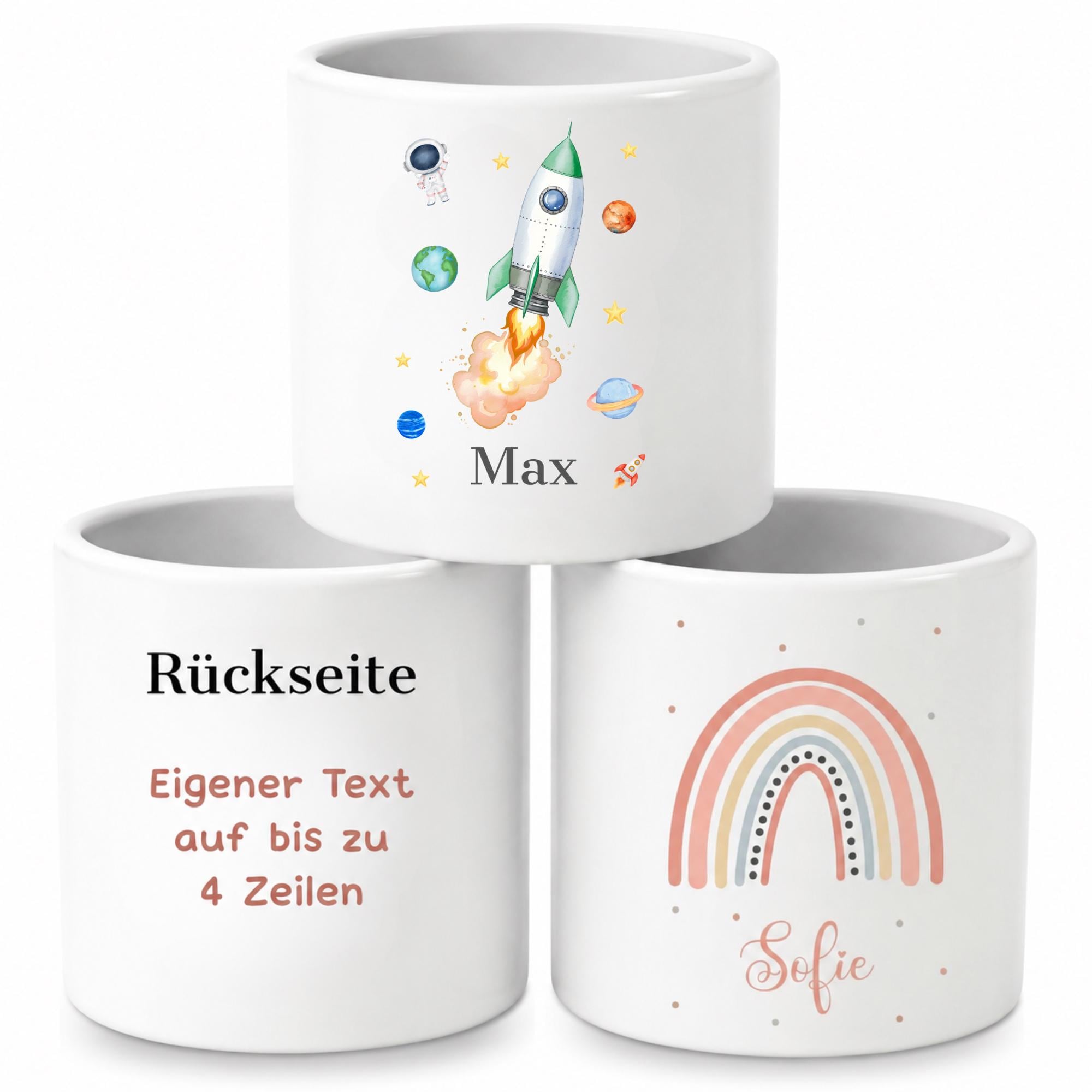 Personalisierter Stiftehalter Kinder mit Name, Einschulung Geschenk, Stifteköcher Schreibtisch, Stiftebecher mit Wunschmotiv