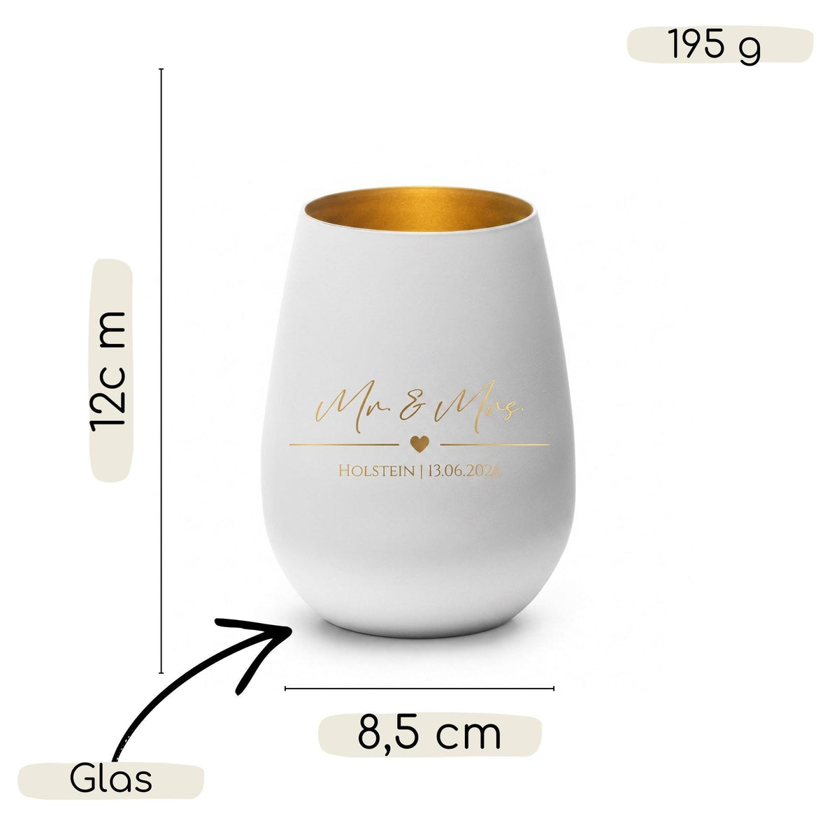 Personalisiertes Windlicht mit Namen & Symbol