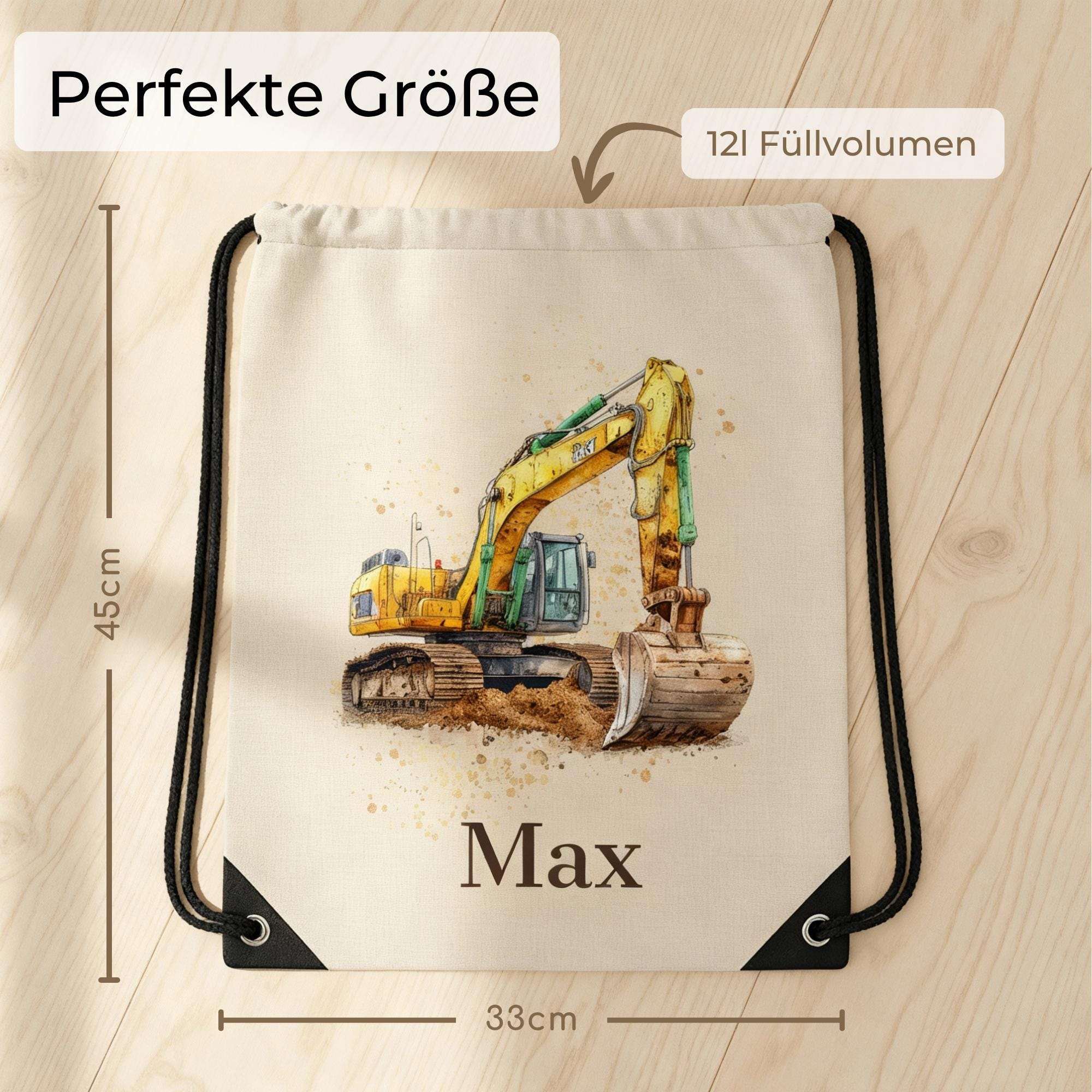 Personalisierter Turnbeutel mit Namen | Gymbag Kinder Mädchen Junge | Geschenk zur Einschulung & Kindergartenstart | Sportbeutel Schule Kita
