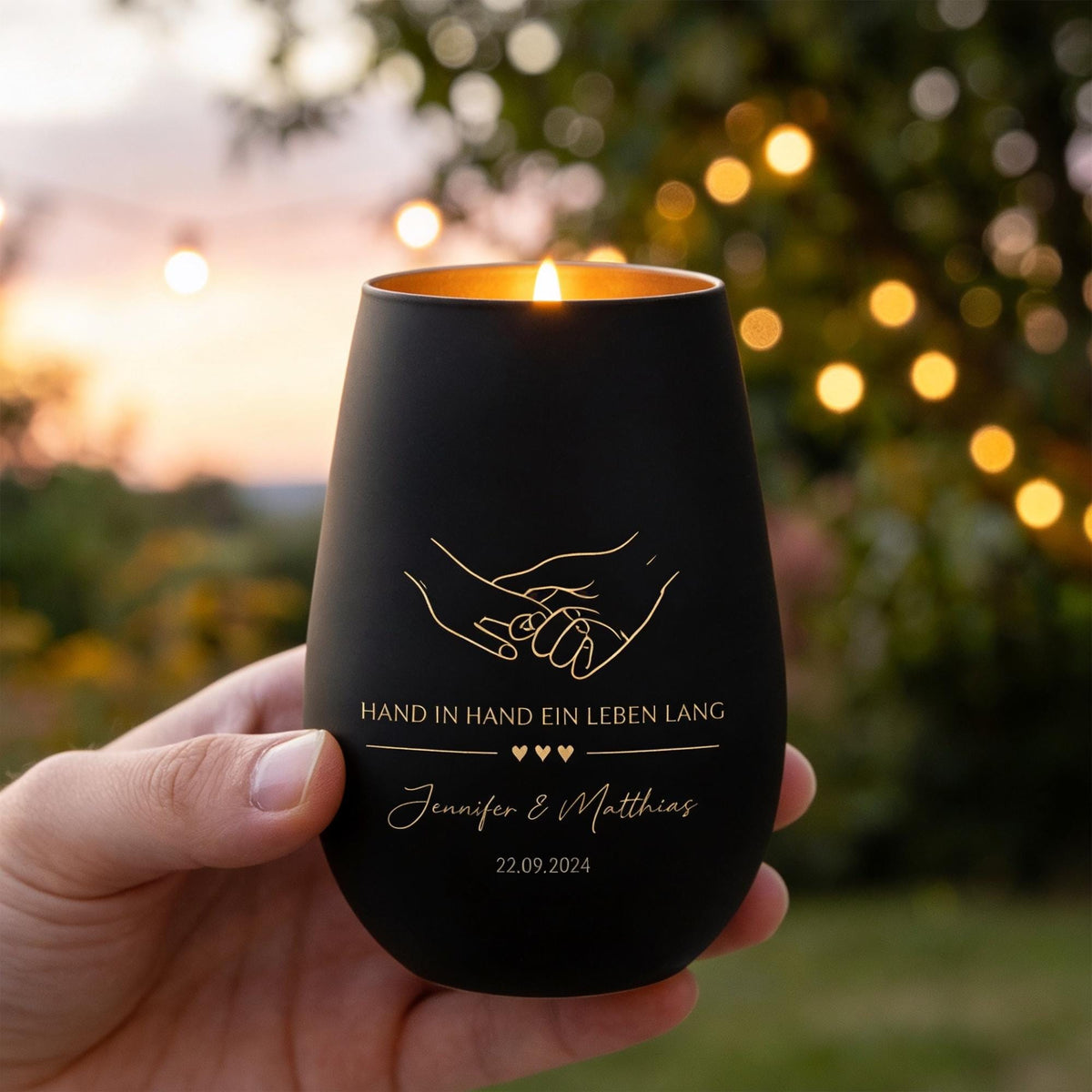 Personalisiertes Windlicht mit Namen & Symbol