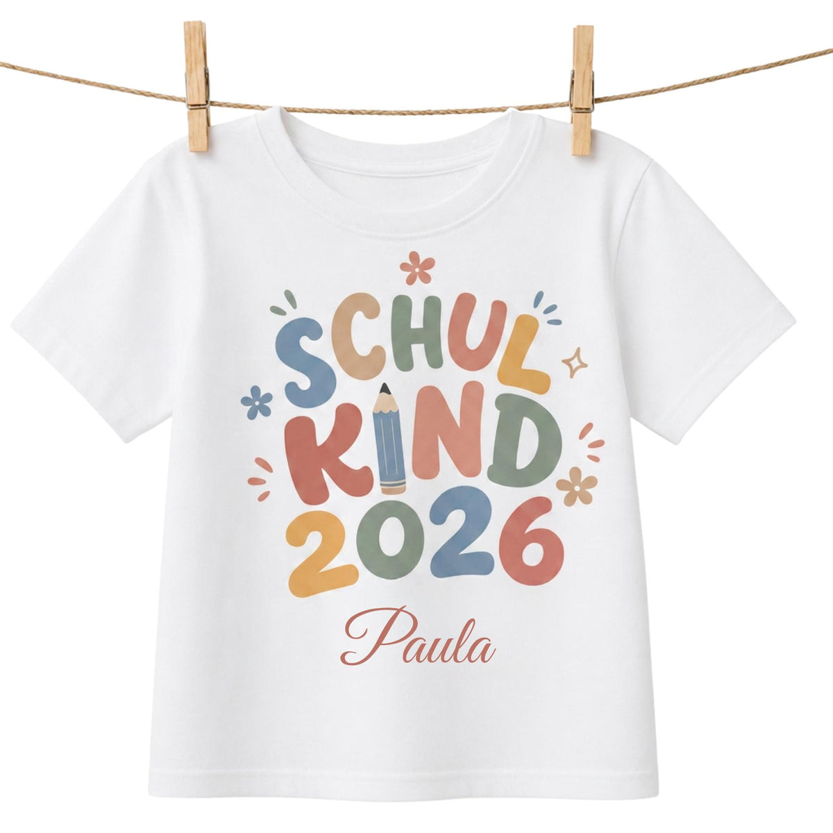 Personalisiertes Tshirt für Schulkinder 2026 mit Namen