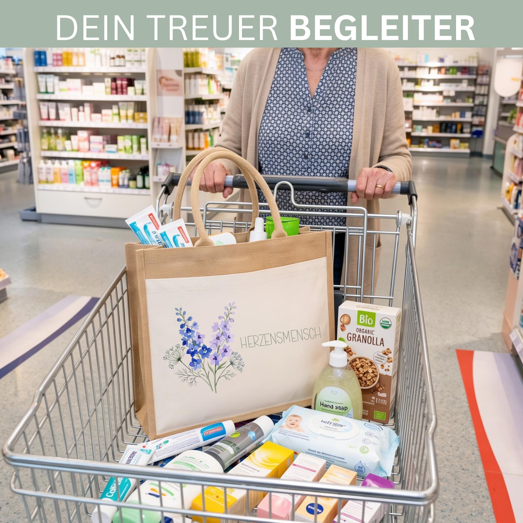 Personalisierte Jutetasche - Blume 1