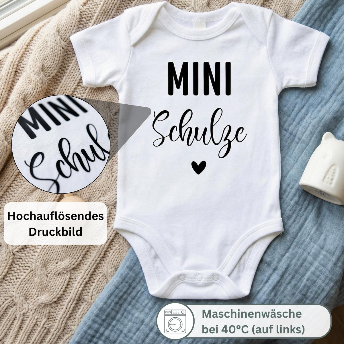 Personalisierter Baby Body mit Name & Datum