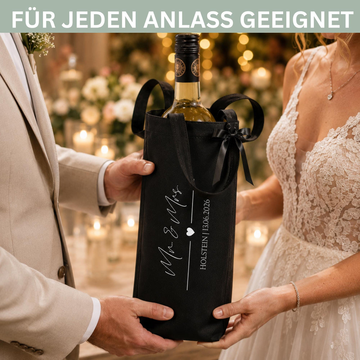 Personalisierte Weintasche für Weinflasche
