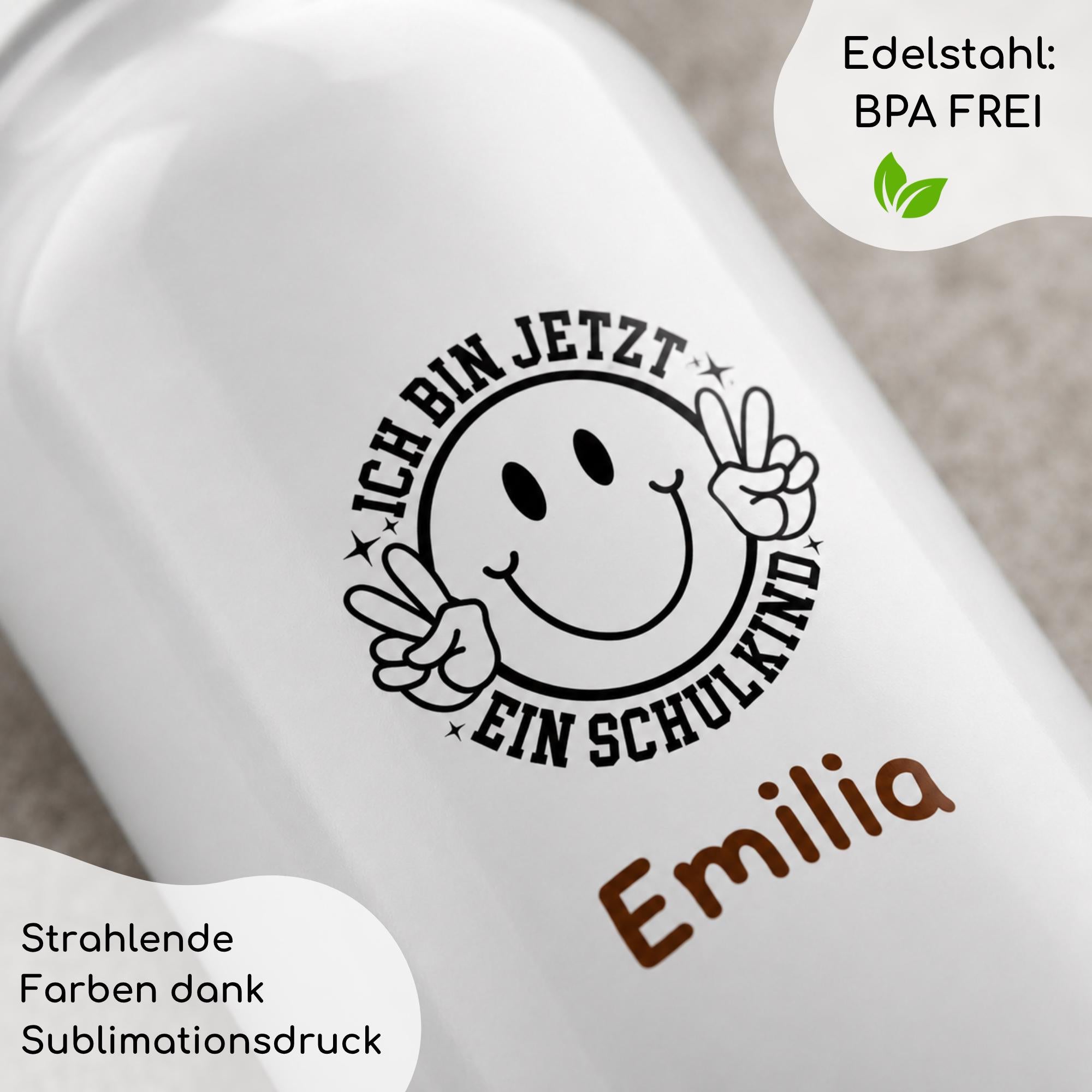 Personalisierte Trinkflasche Kinder mit Namen – Schulkind 2026 – Einschulung Geschenk – Trinkflasche personalisiert Mädchen Junge
