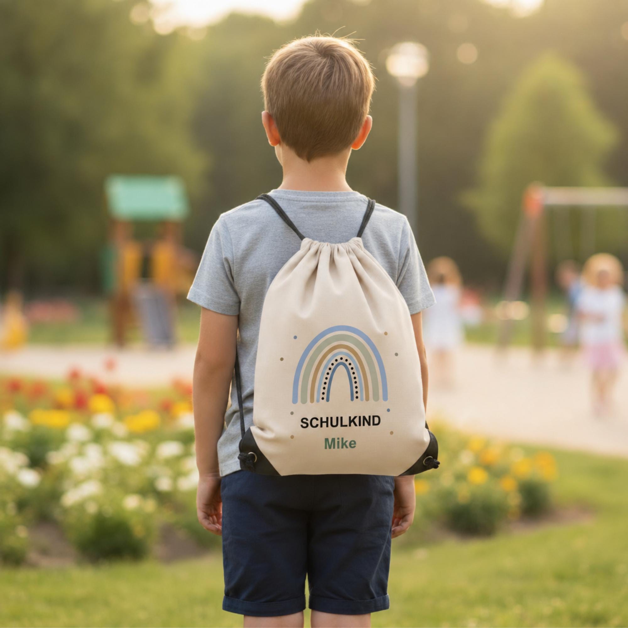 Personalisierter Turnbeutel mit Namen,Einschulung, Schulstart, Tasche Hort, Turnbeutel Schule, Sportbeutel Kinder mit Namen nach Wunsch