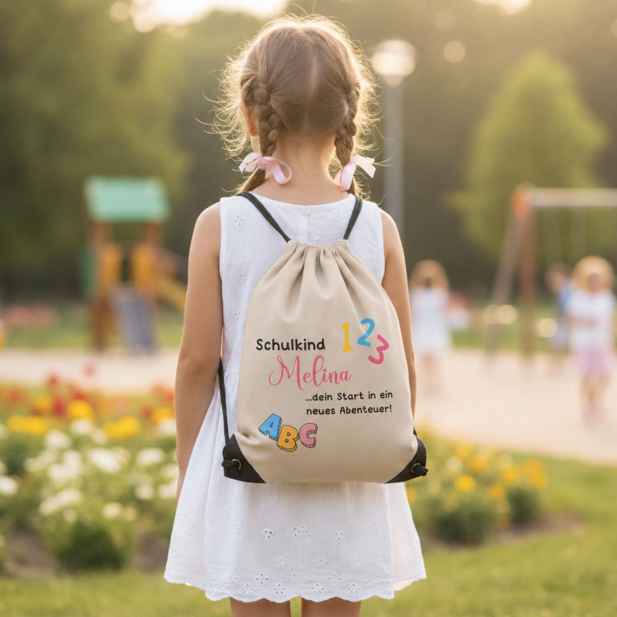 Personalisierter Turnbeutel mit Namen,Einschulung, Schulstart, Tasche Hort, Turnbeutel Schule, Sportbeutel Kinder mit Namen nach Wunsch
