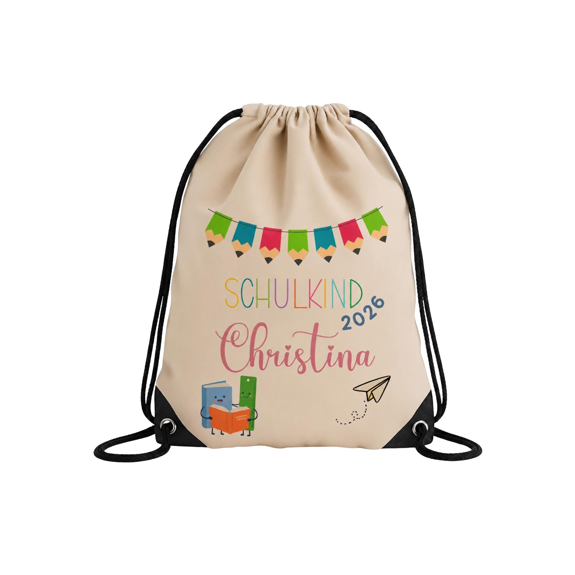 Personalisierter Turnbeutel mit Namen,Einschulung, Schulstart, Tasche Hort, Turnbeutel Schule, Sportbeutel Kinder mit Namen nach Wunsch