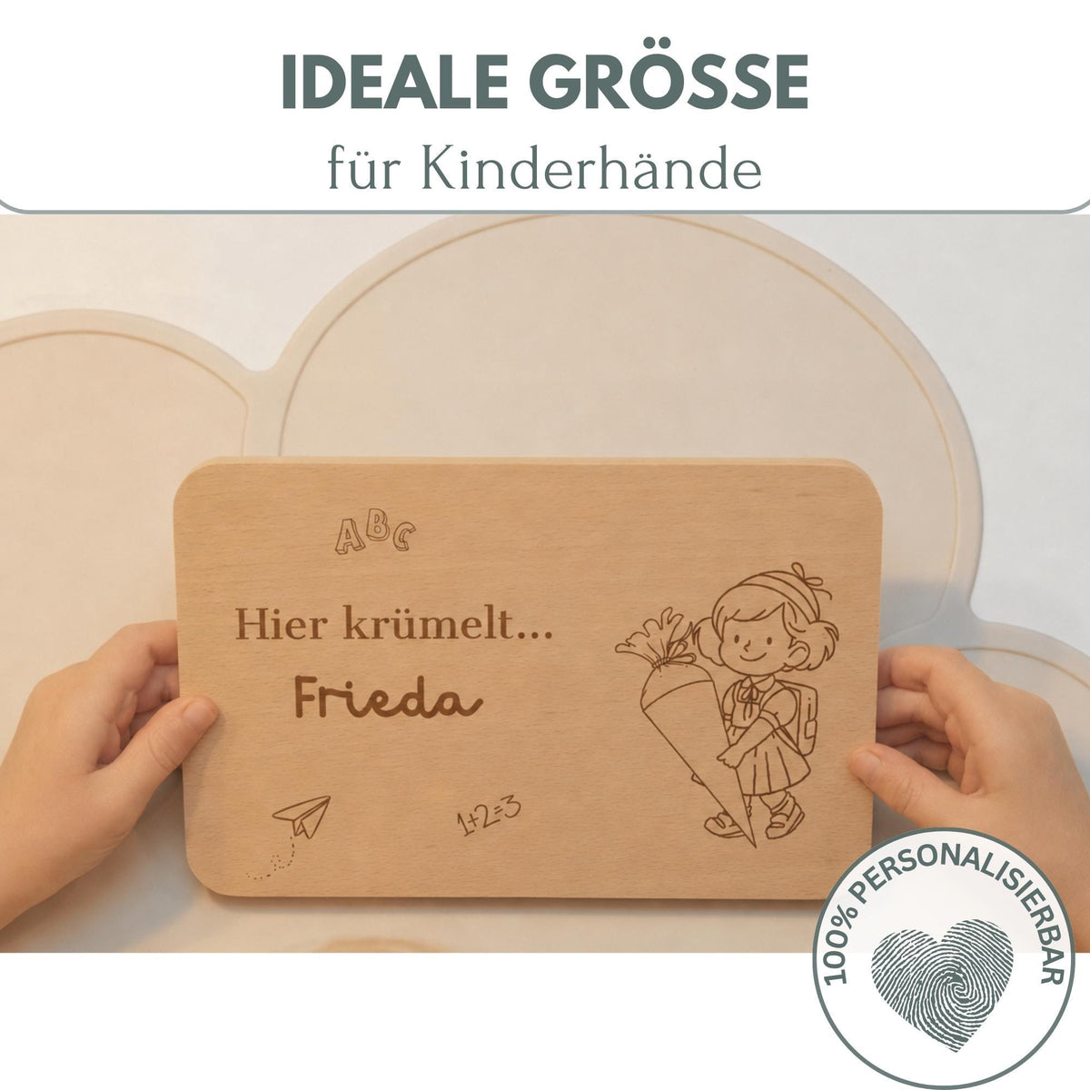 Personalisiertes Frühstücksbrettchen zur Einschulung