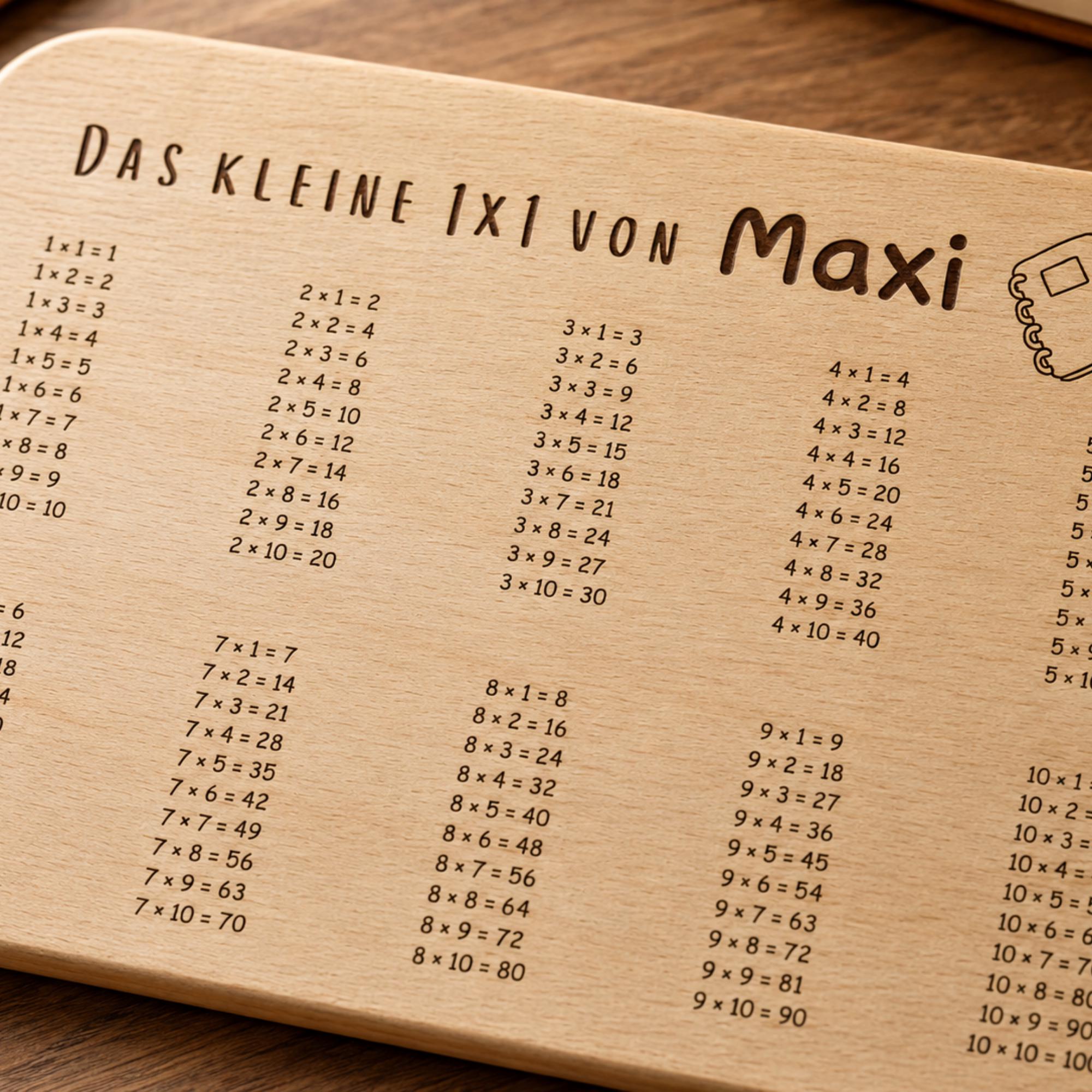 Personalisiertes Frühstücksbrettchen zur Einschulung mit Name, Holzbrettchen mit Wunschgravur – Geschenk zur Einschulung