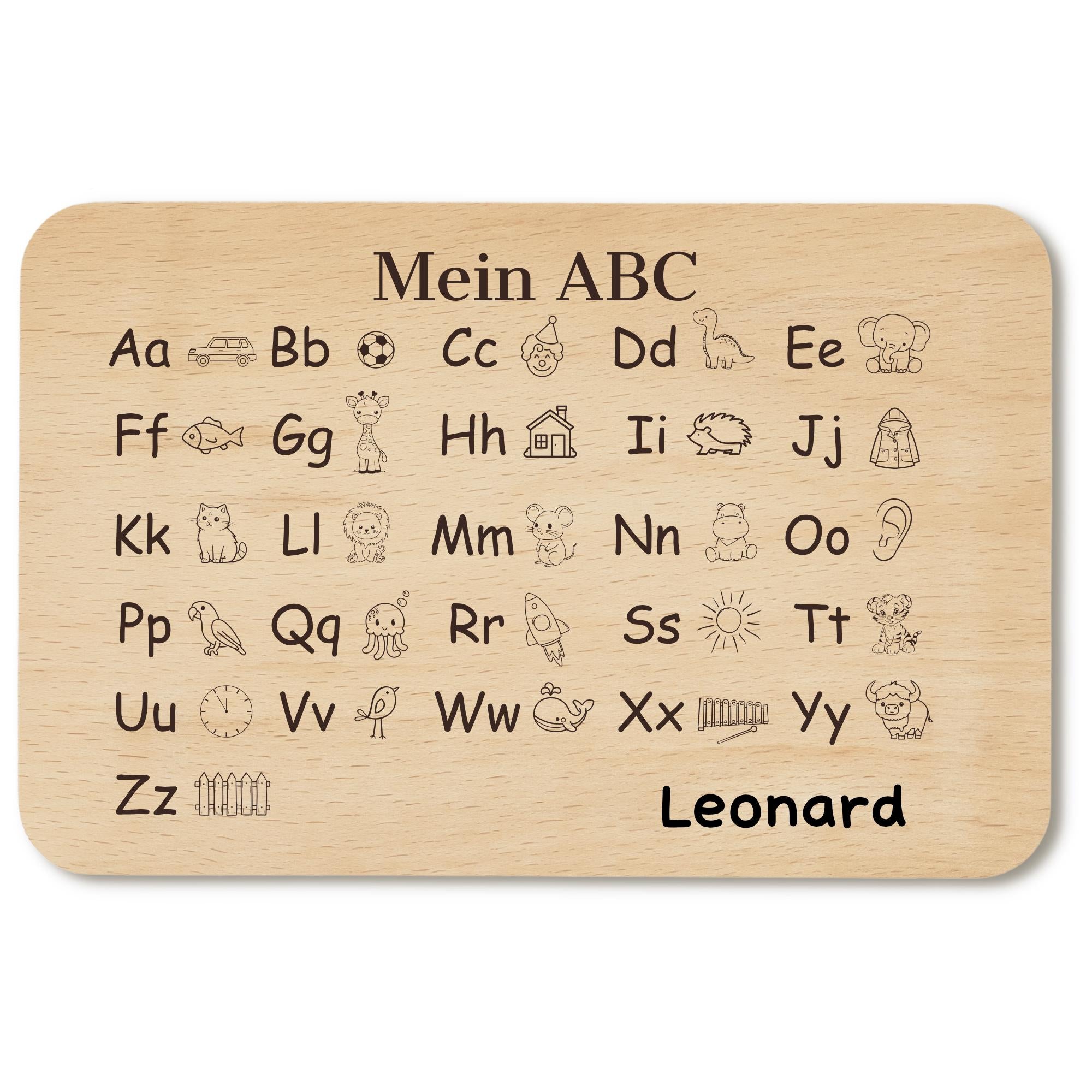 Personalisiertes Frühstücksbrettchen zur Einschulung mit Name, Holzbrettchen mit Wunschgravur – Geschenk zur Einschulung