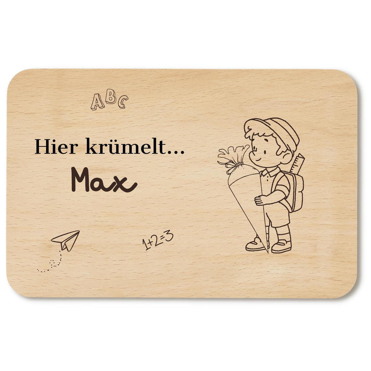 Personalisiertes Frühstücksbrettchen zur Einschulung