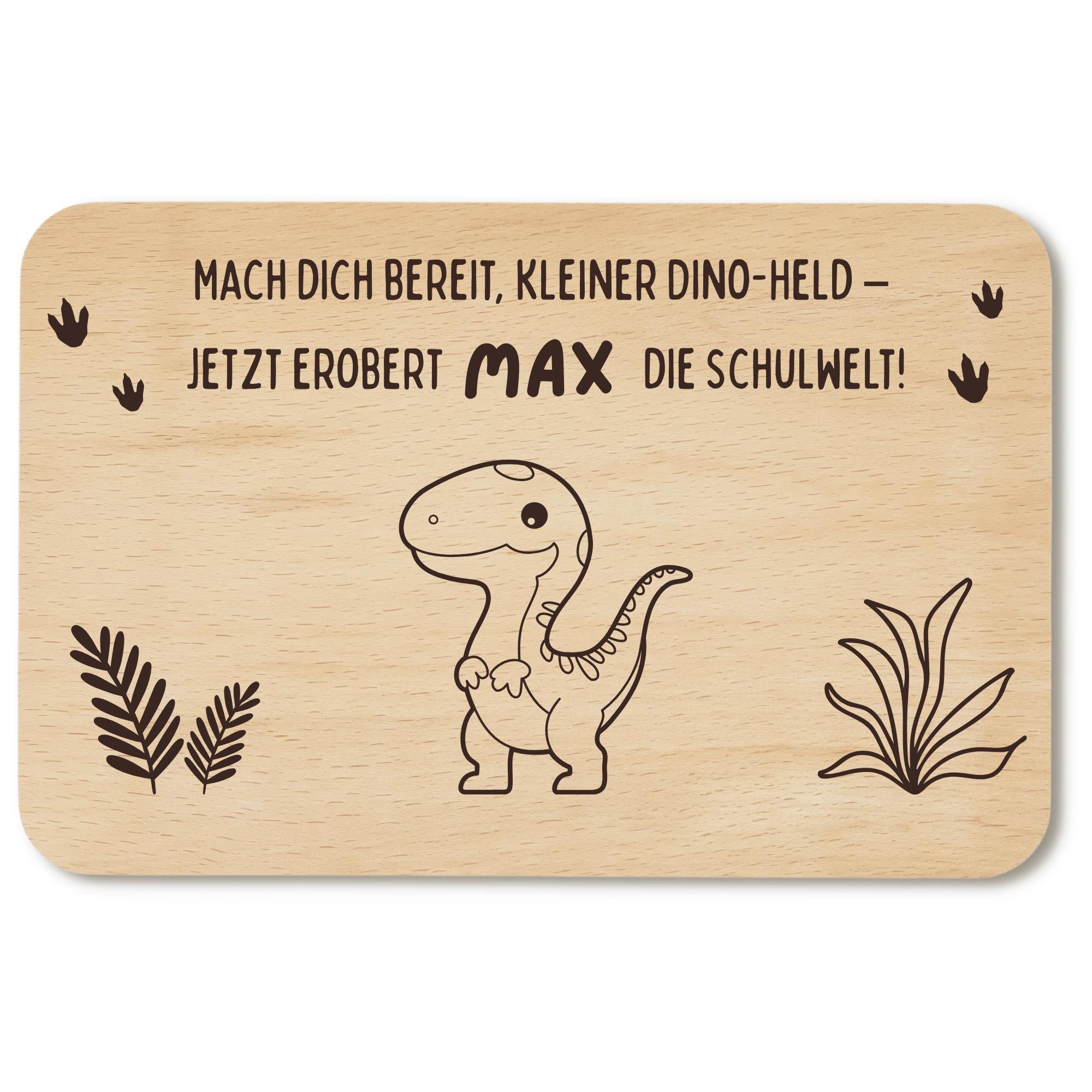 Personalisiertes Frühstücksbrettchen zur Einschulung mit Name, Holzbrettchen mit Wunschgravur – Geschenk zur Einschulung