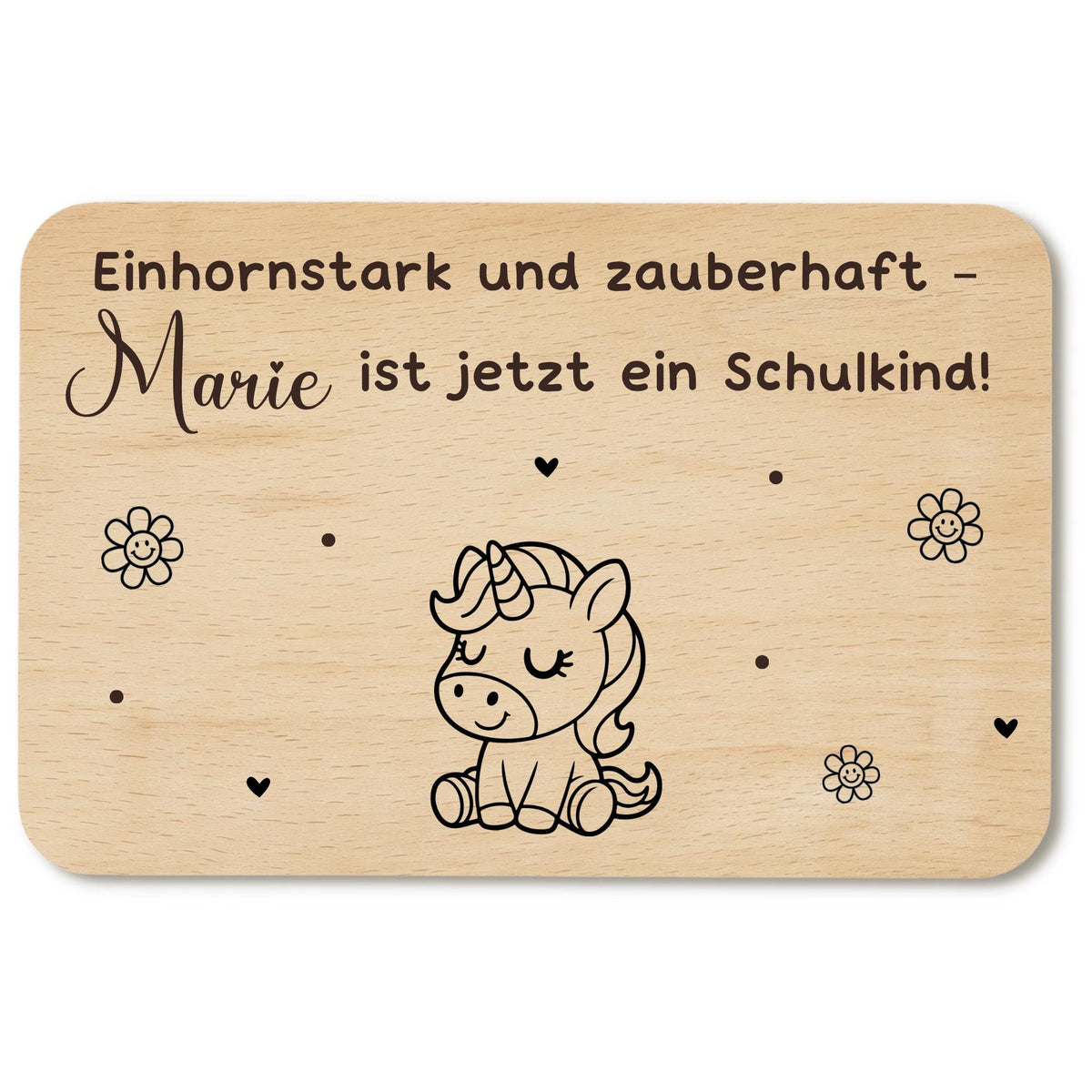 Personalisiertes Frühstücksbrettchen zur Einschulung