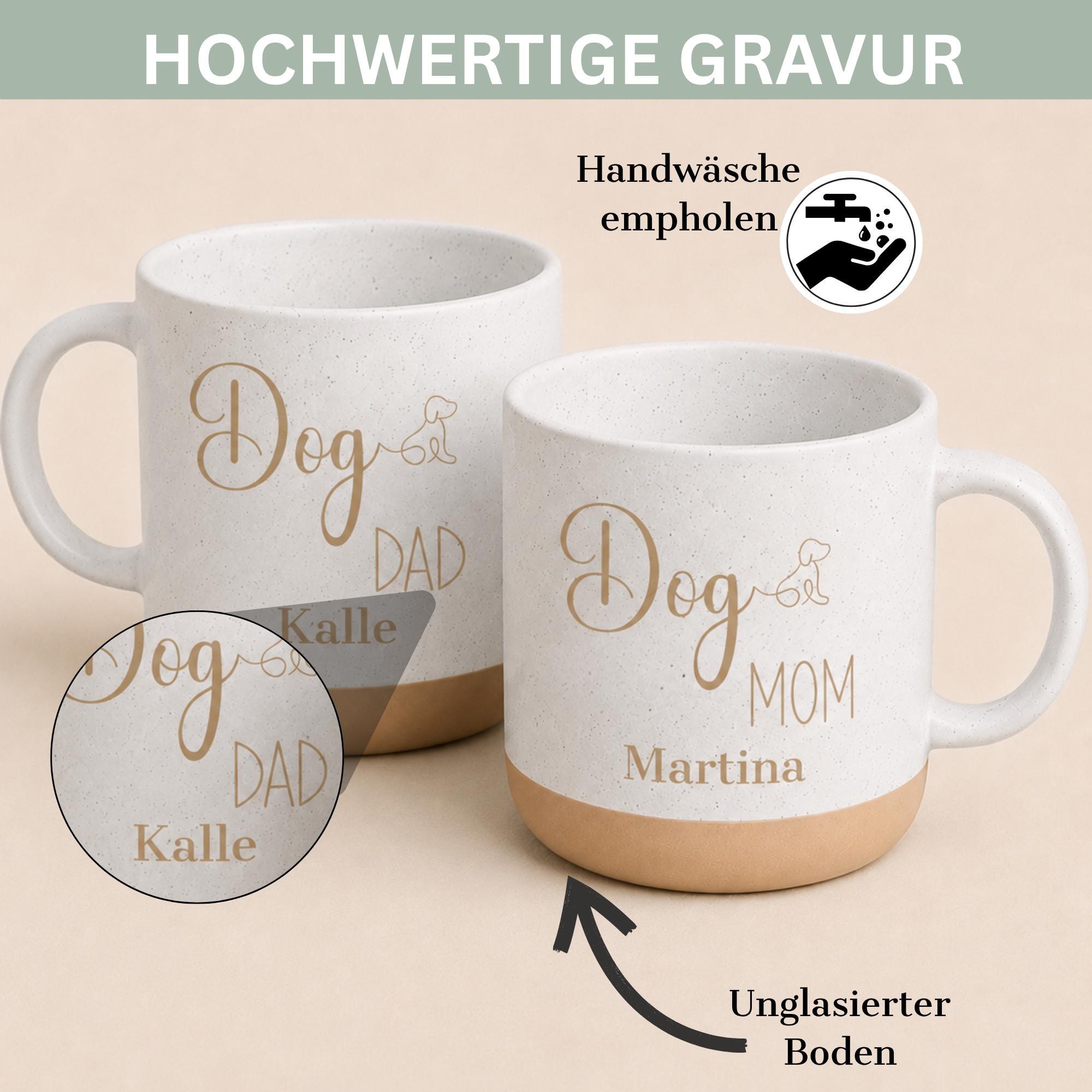 Personalisierte Tasse mit Namen, Keramiktasse, Naturstein-Optik, Geschenk für jeden Anlass, Hochzeit