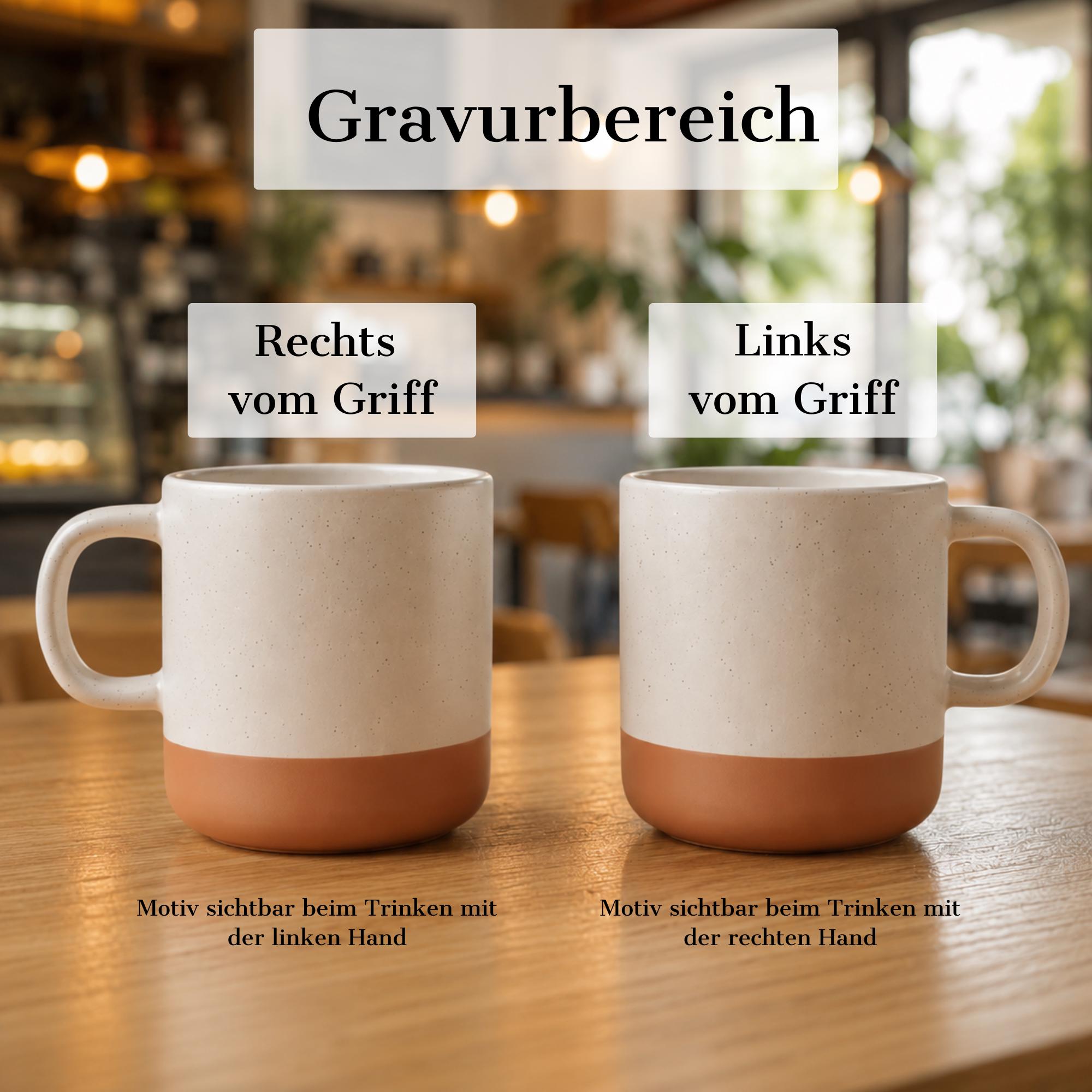 Personalisierte Tasse mit Namen, Keramiktasse, Naturstein-Optik, Geschenk für jeden Anlass, Lehrer, Abschied, Danke,