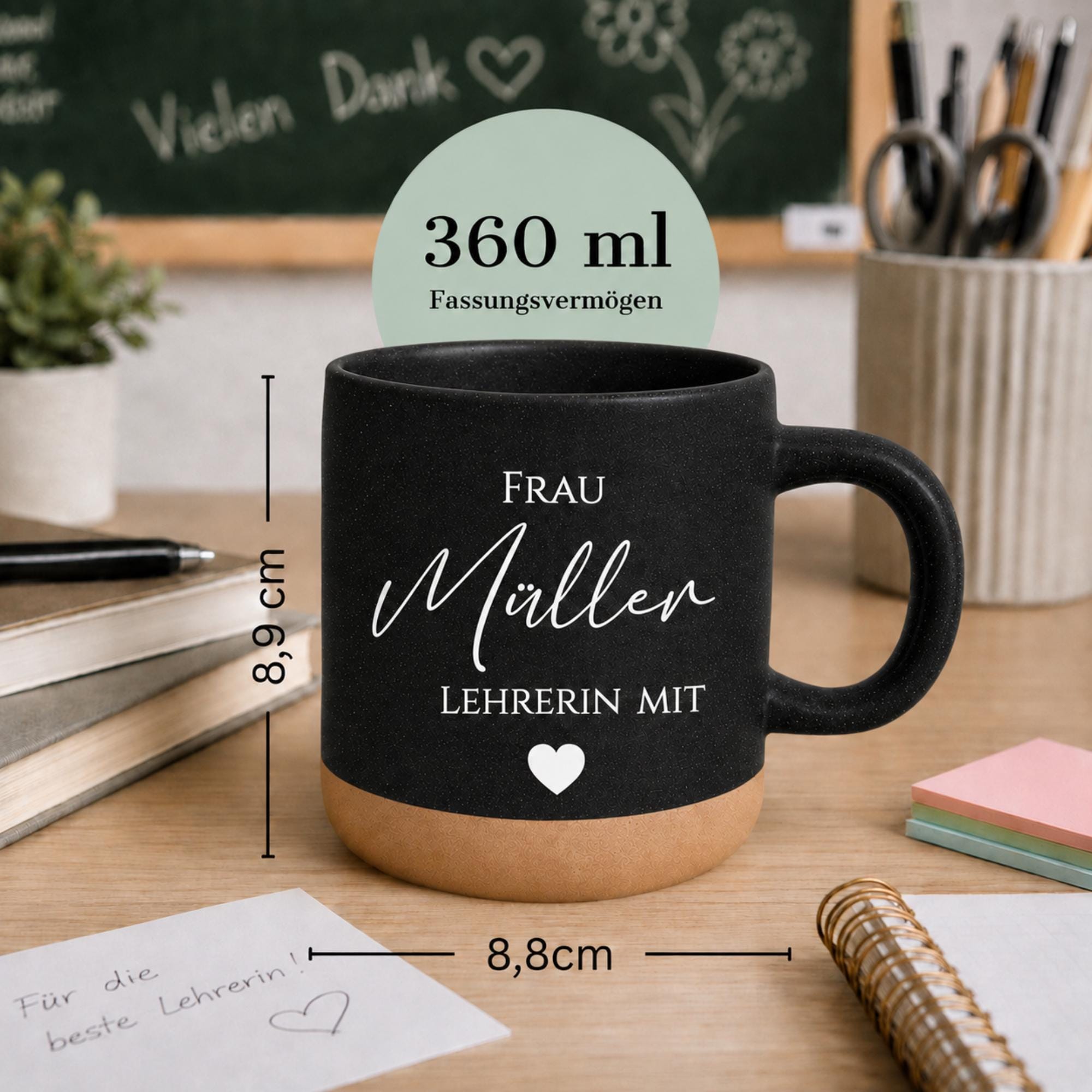 Personalisierte Tasse mit Namen, Keramiktasse, Naturstein-Optik, Geschenk für jeden Anlass, Hochzeit