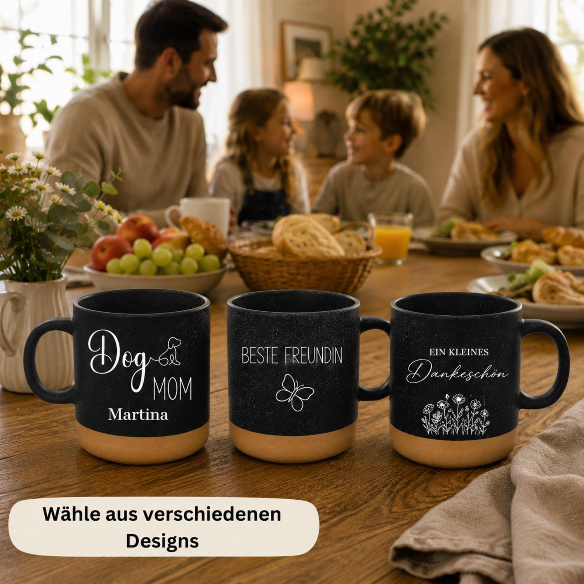Personalisierte Tasse mit Namen, Keramiktasse, Naturstein-Optik, Geschenk für jeden Anlass, Lehrer, Abschied, Danke,
