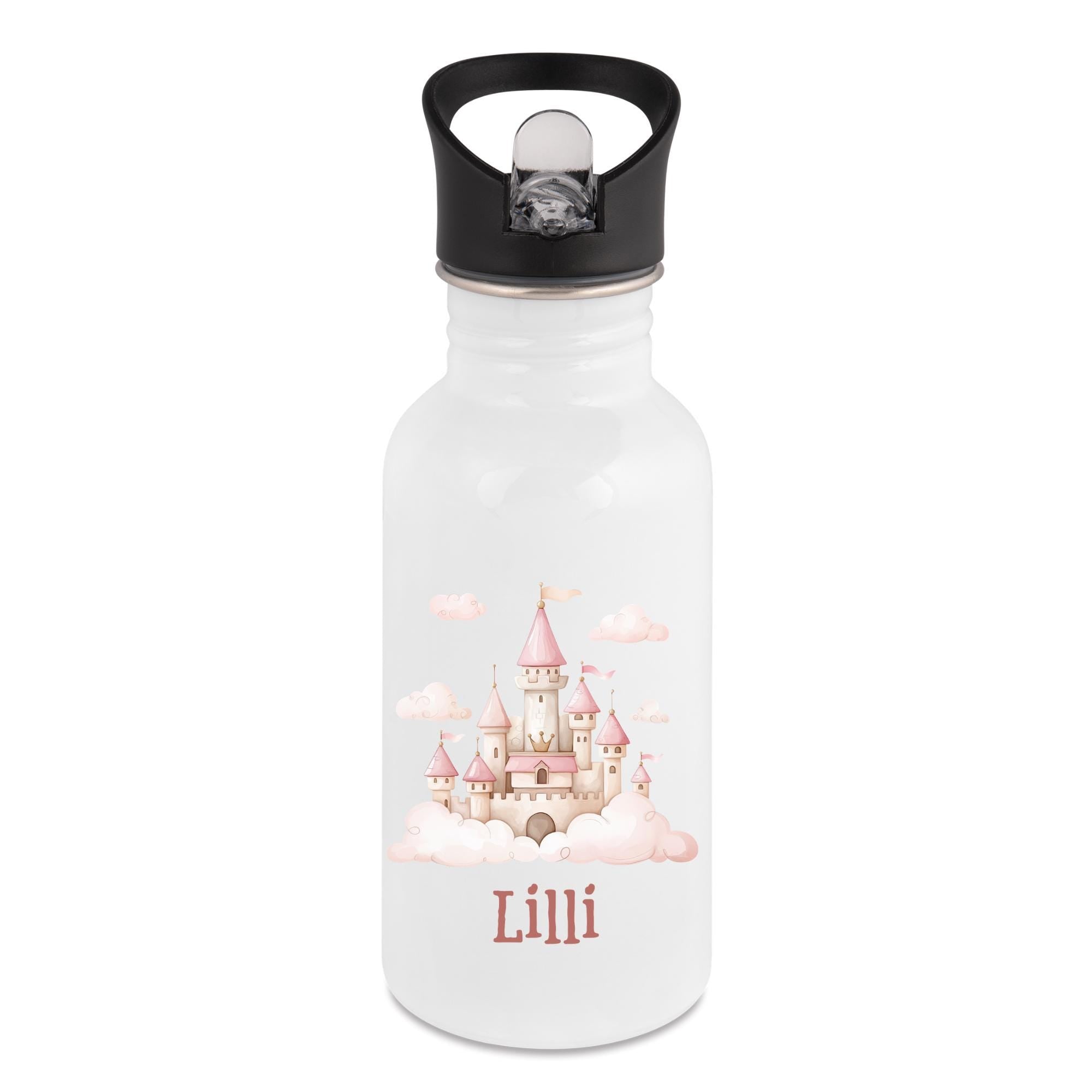 Personalisierte Trinkflasche für Kinder, Flasche mit Namen und Motiv, Geschenk für Junge und Mädchen