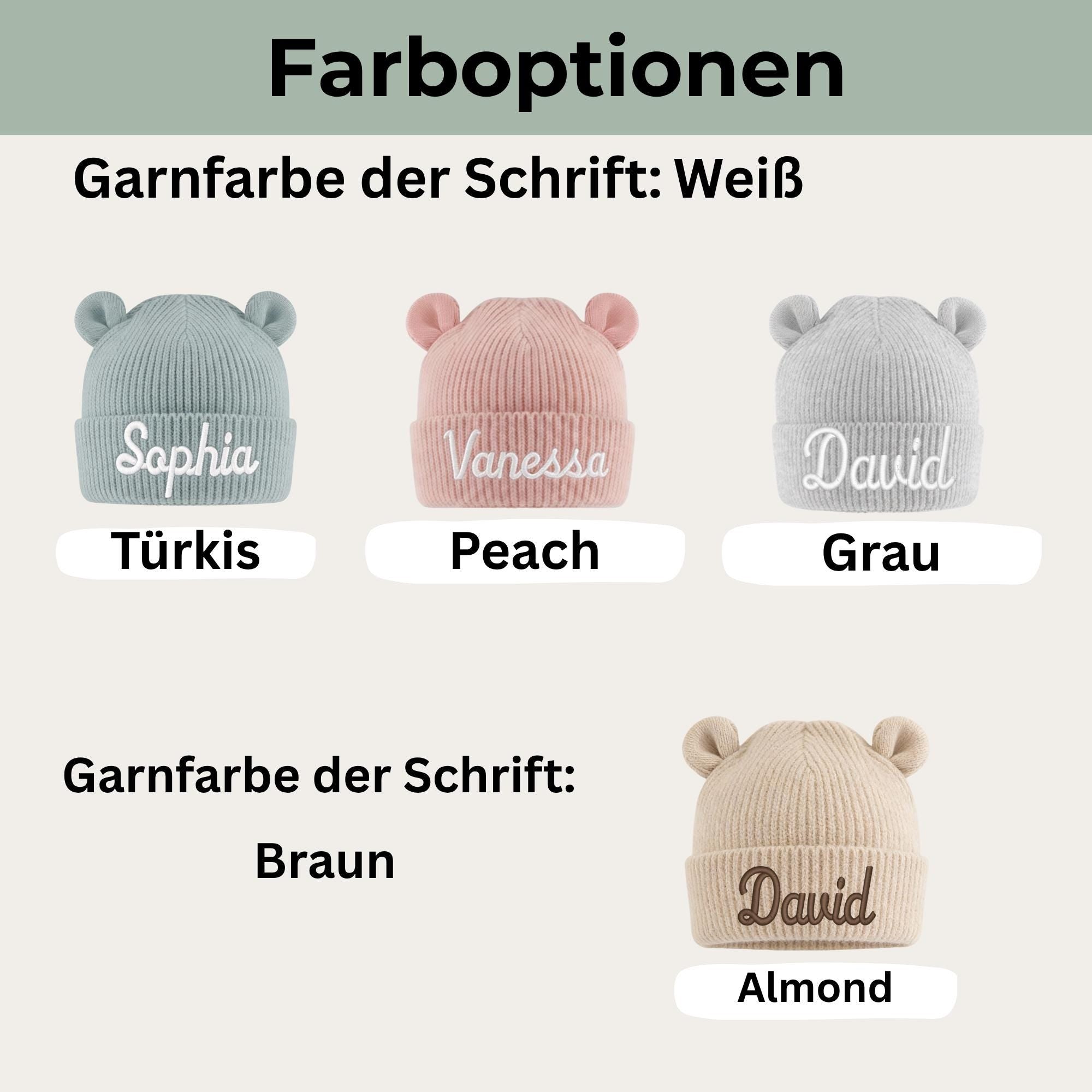 Personalisierte Babymütze mit Stick, Mütze mit Namen, bestickte Kuschelmütze für die Kleinsten, Geschenk für Junge und Mädchen