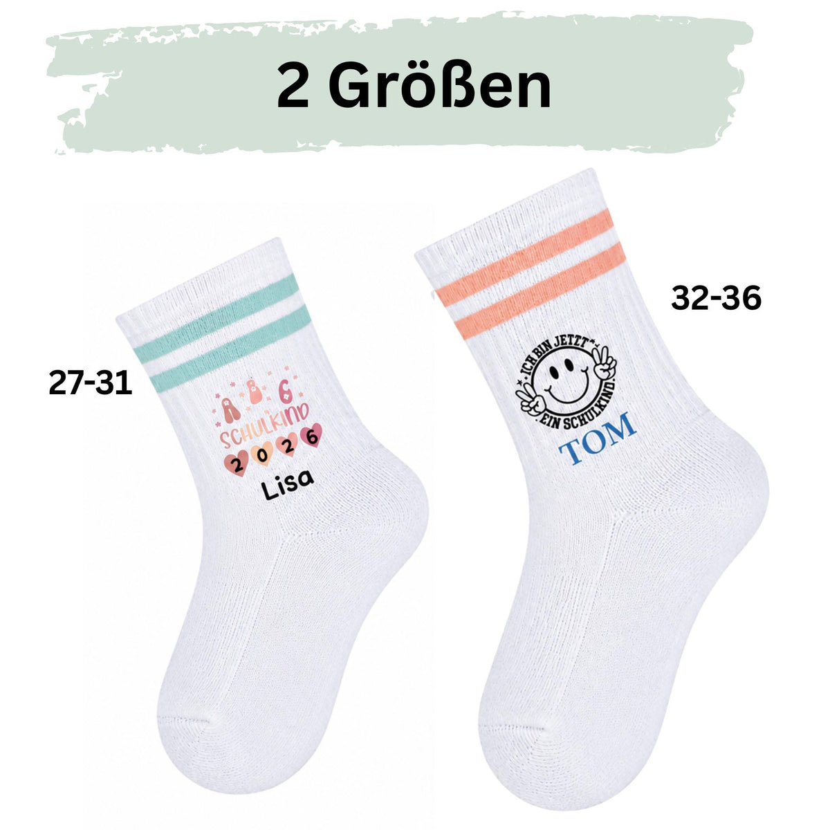 Schulkind Socken personalisiert mit Namen, Socken Einschulung 2026, Geschenk Schulanfang, Schultüte, Kindersocken Jungen Mädchen