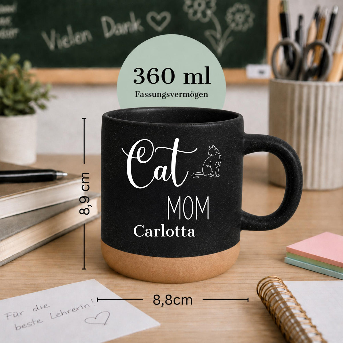 Personalisierte Tasse mit Naturstein-Optik