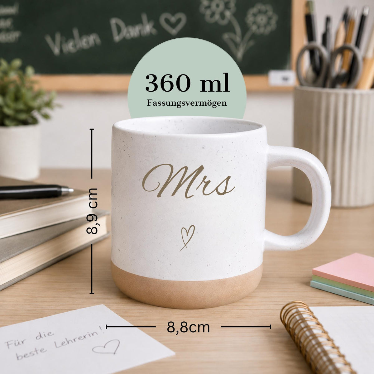 Personalisierte Tasse mit Naturstein-Optik, Hochzeit